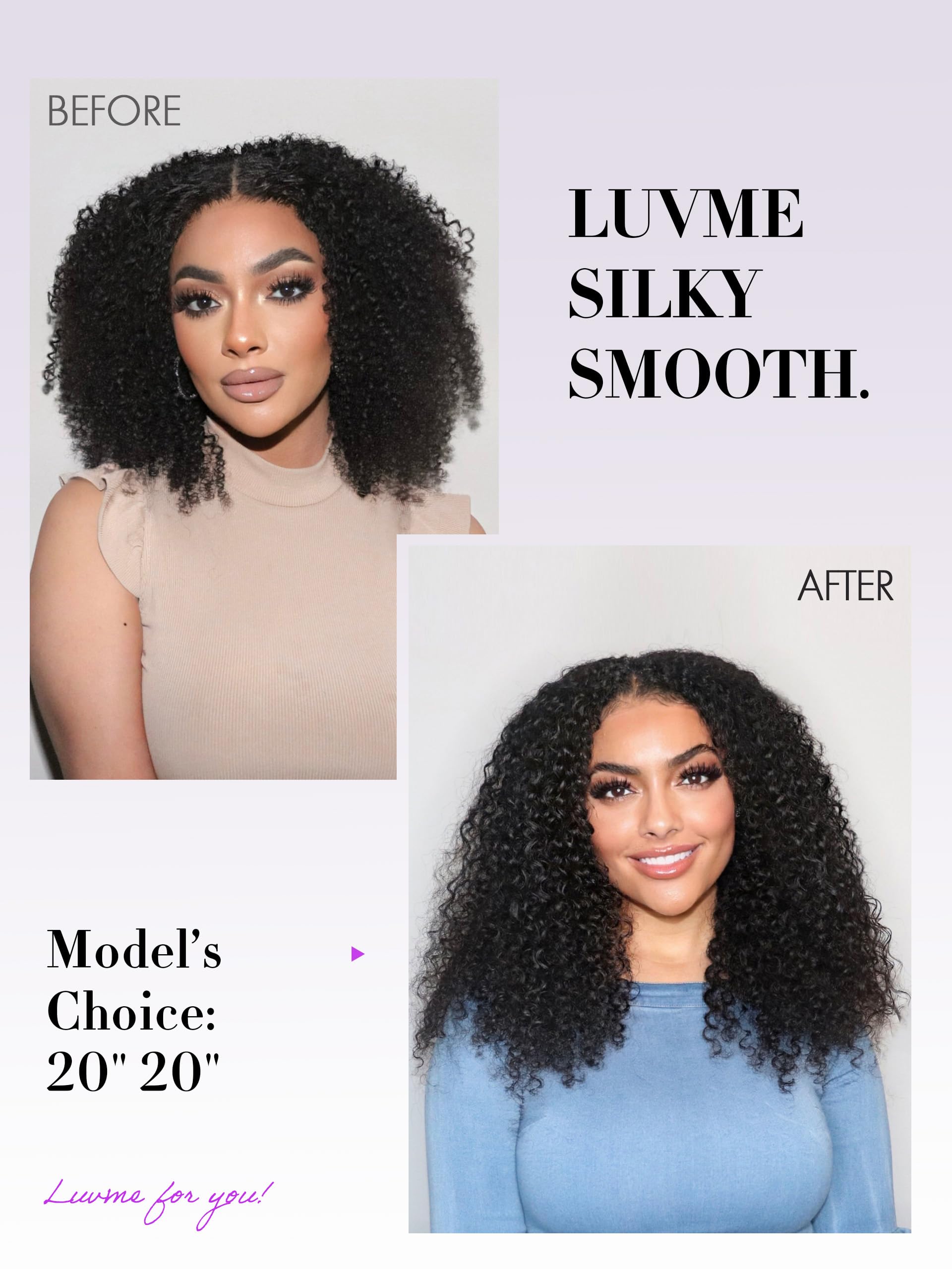 7-Piece Clip-In Human Hair Extensions, 22 Inch Kinky Curly, 135g Kinky Curly Classic Clip In Hair Extensions - Perfect Locks main image 3