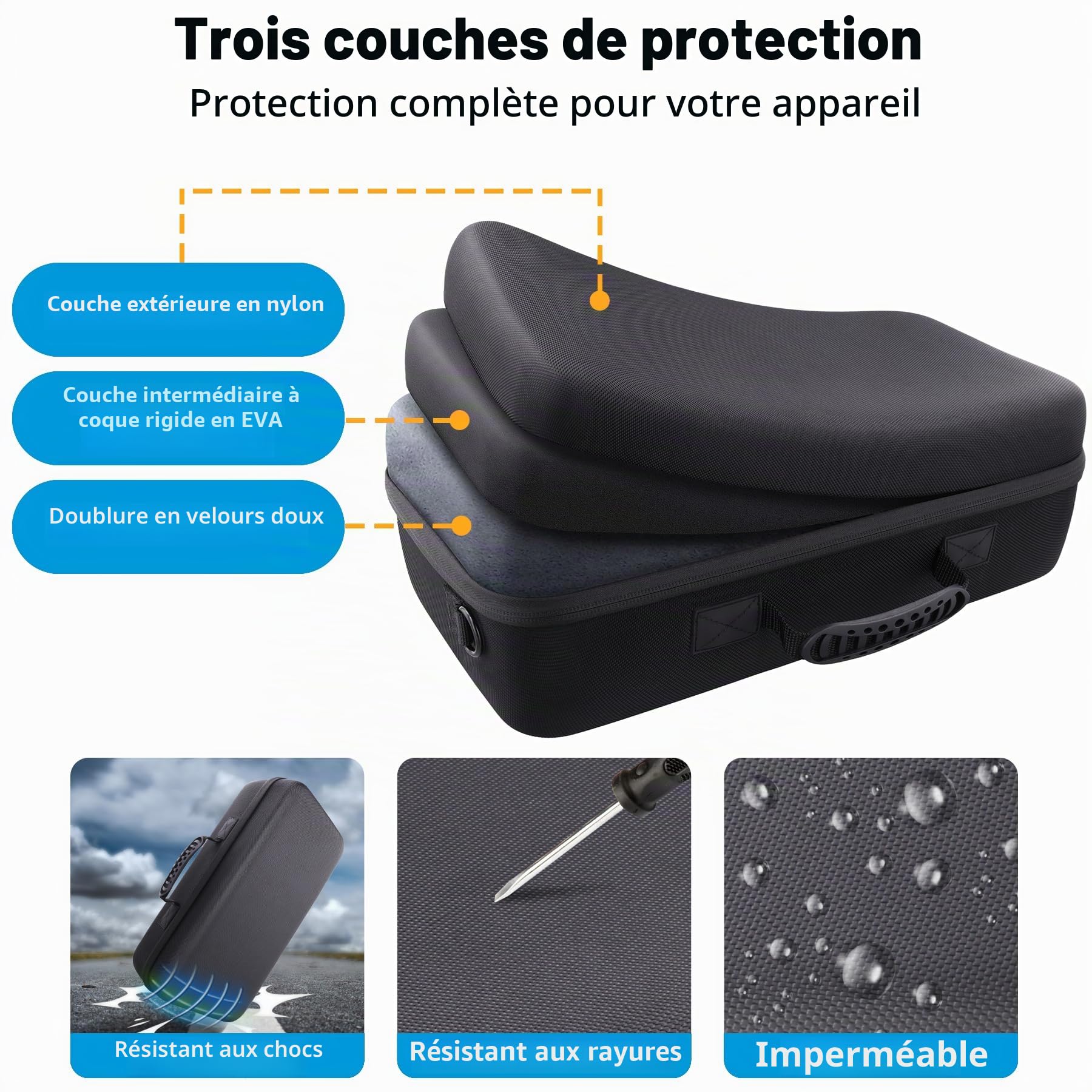 co2CREA Dur Étui de Voyage Rigide Housse Cas pour HP OfficeJet 250 Mobile AiO Jet d'encre（boîte Seule） (Housse pour HP 250)
