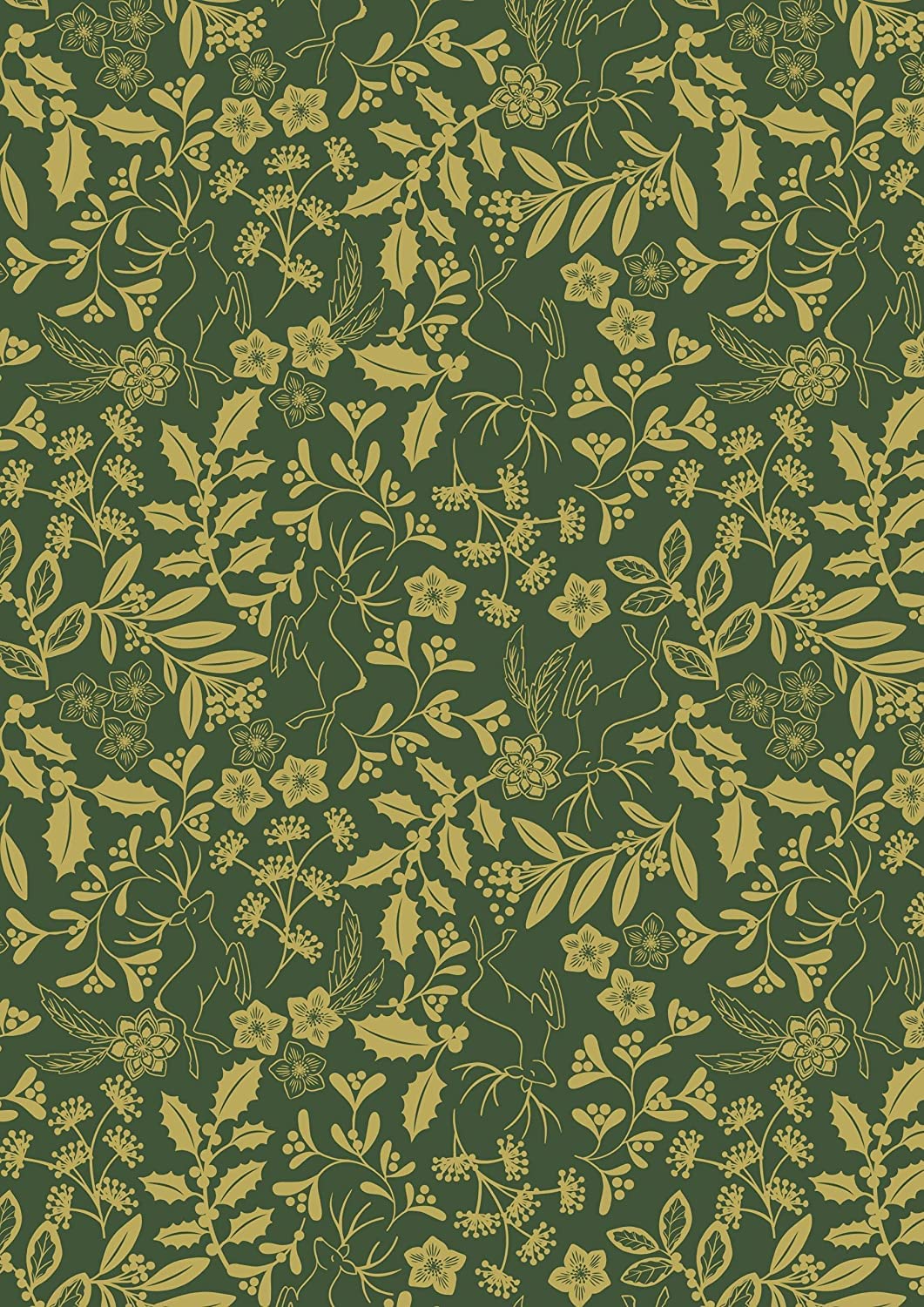 Christmas Fabrics - Winter Foliage -Lewis & Irene - 100% Quality Cotton Poplin Fabric - Per 0.5 Metre - Sewing Quilting Bunting Dress Fabric - Simply Sew Crafty™ (Winter Foliage Green)