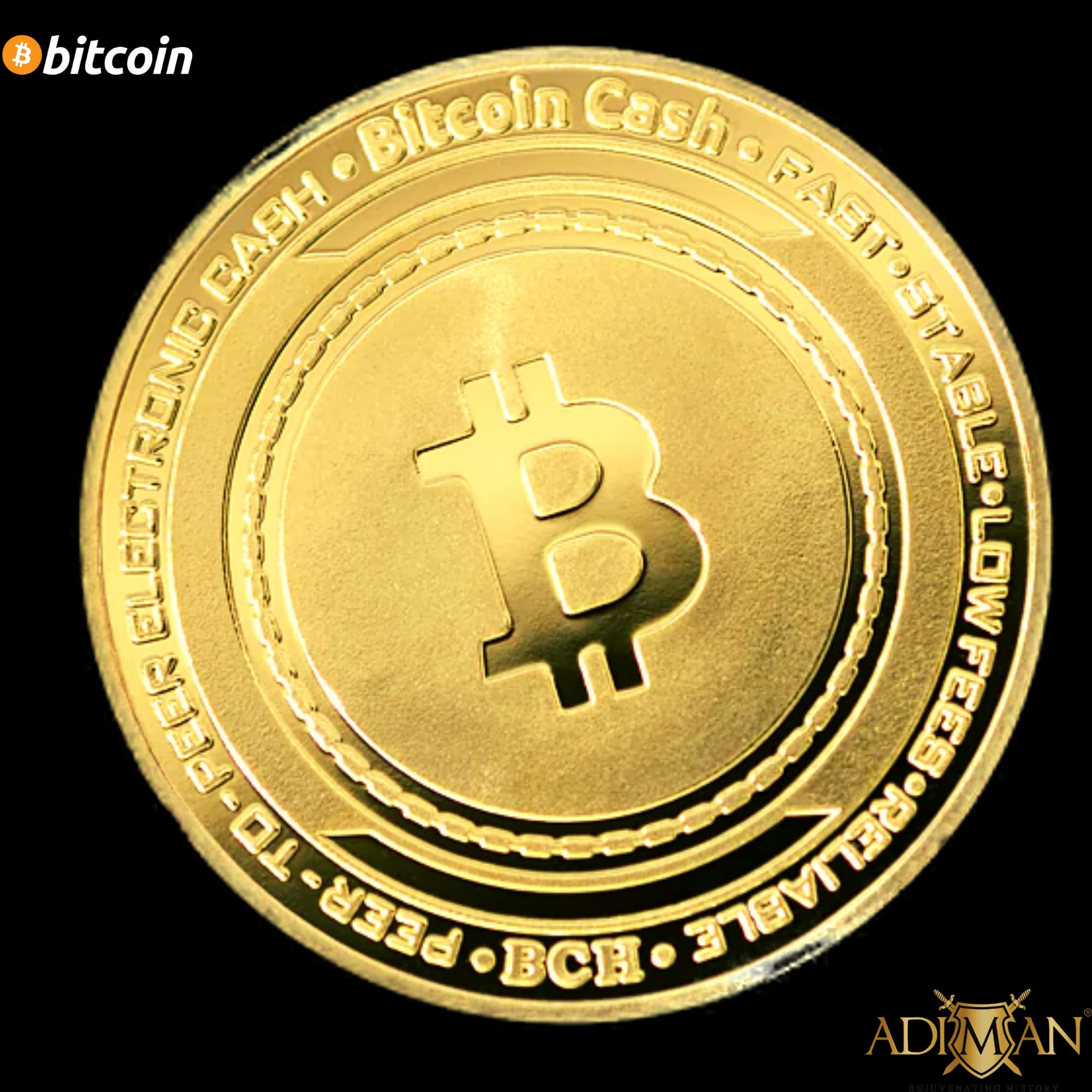 Adiman Bitcoin Coin 1 Oz Heavy Bullion Premium Metal 24Kt Gold Plated  Bitcoin Cash Coin with Luxury Box for Display Crypto Coin Collectible  Commemorative : Amazon.in: Toys & Games