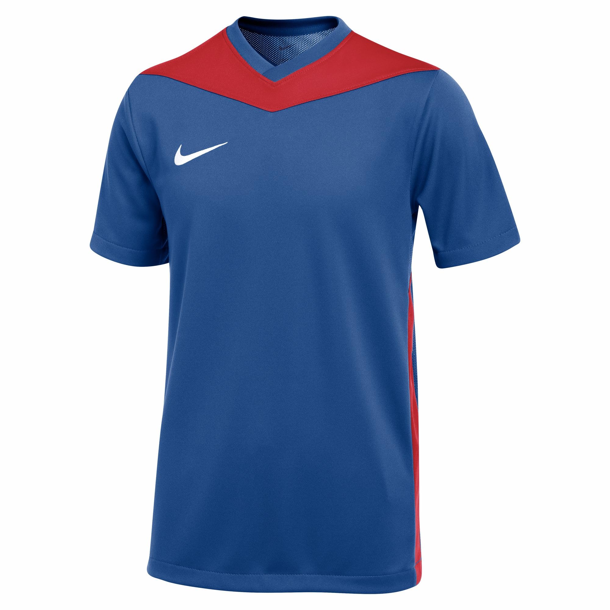 Nike FD7438-464 Dri-FIT Park Derby IV T-Shirt Unisex Royal Blue/University RED/White Size S