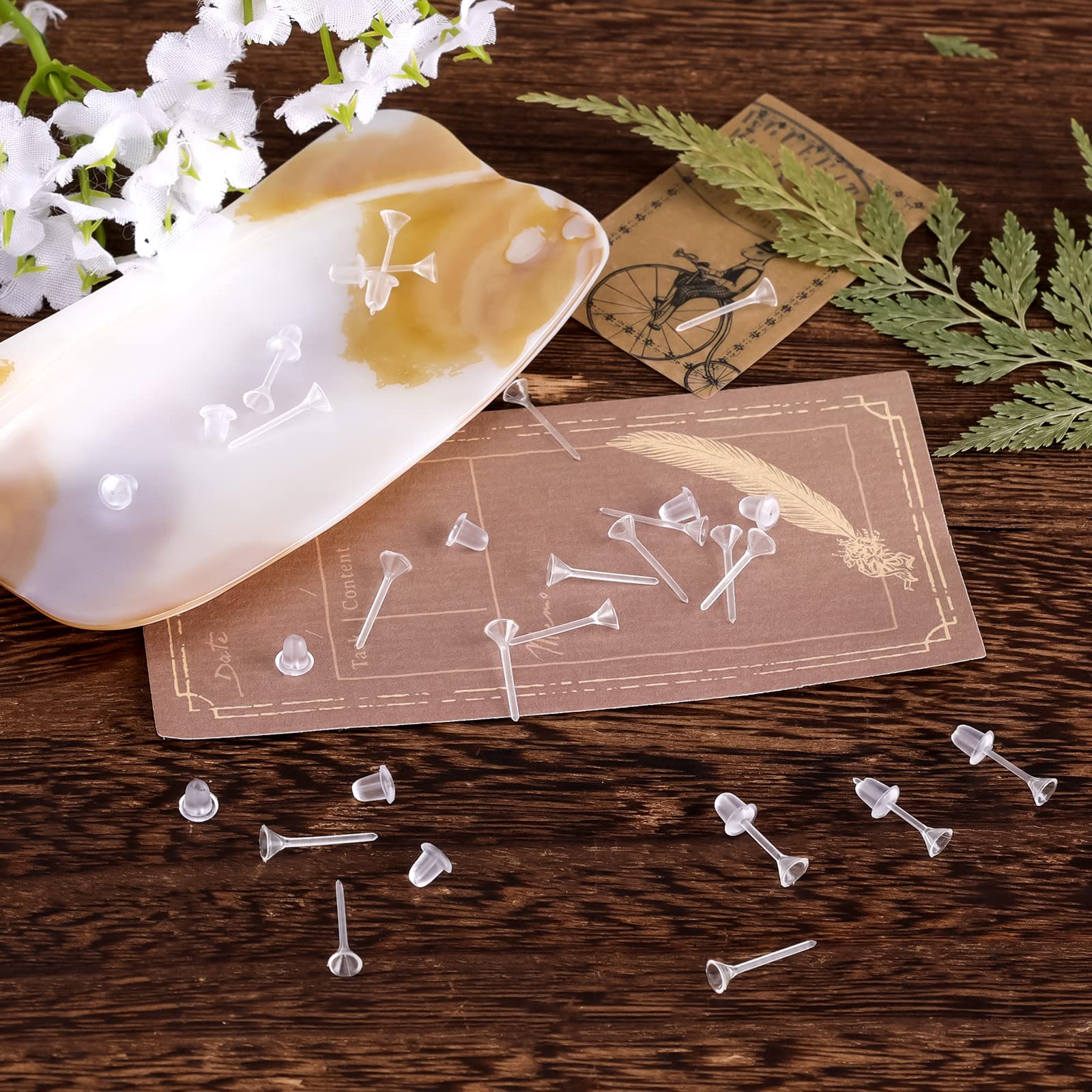 XPEX 300 Pièces Bouton Goujon Accessoires Boucles D'oreilles Clips