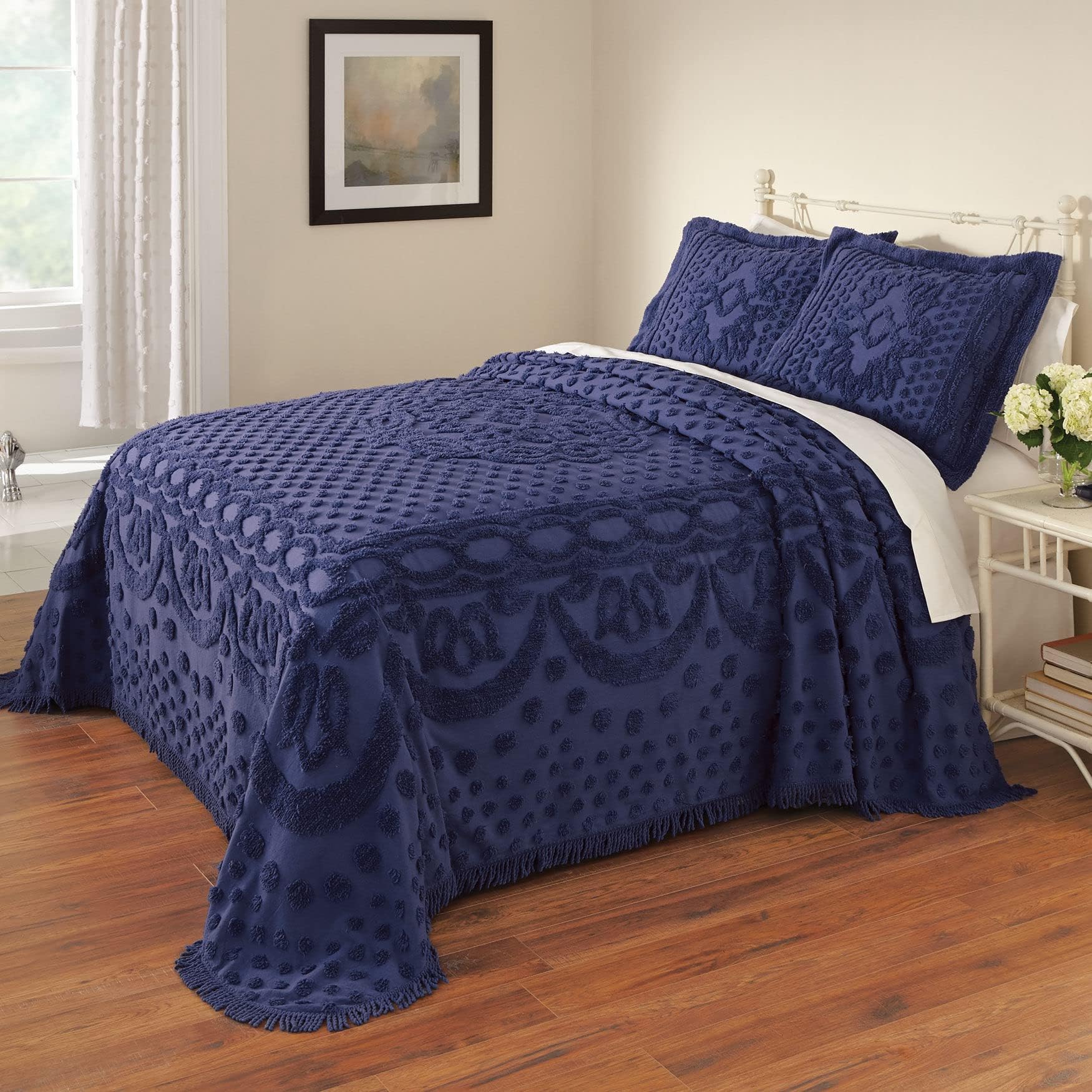 Montgomery Ward Emily Floral Chenille Bedspread, Soft