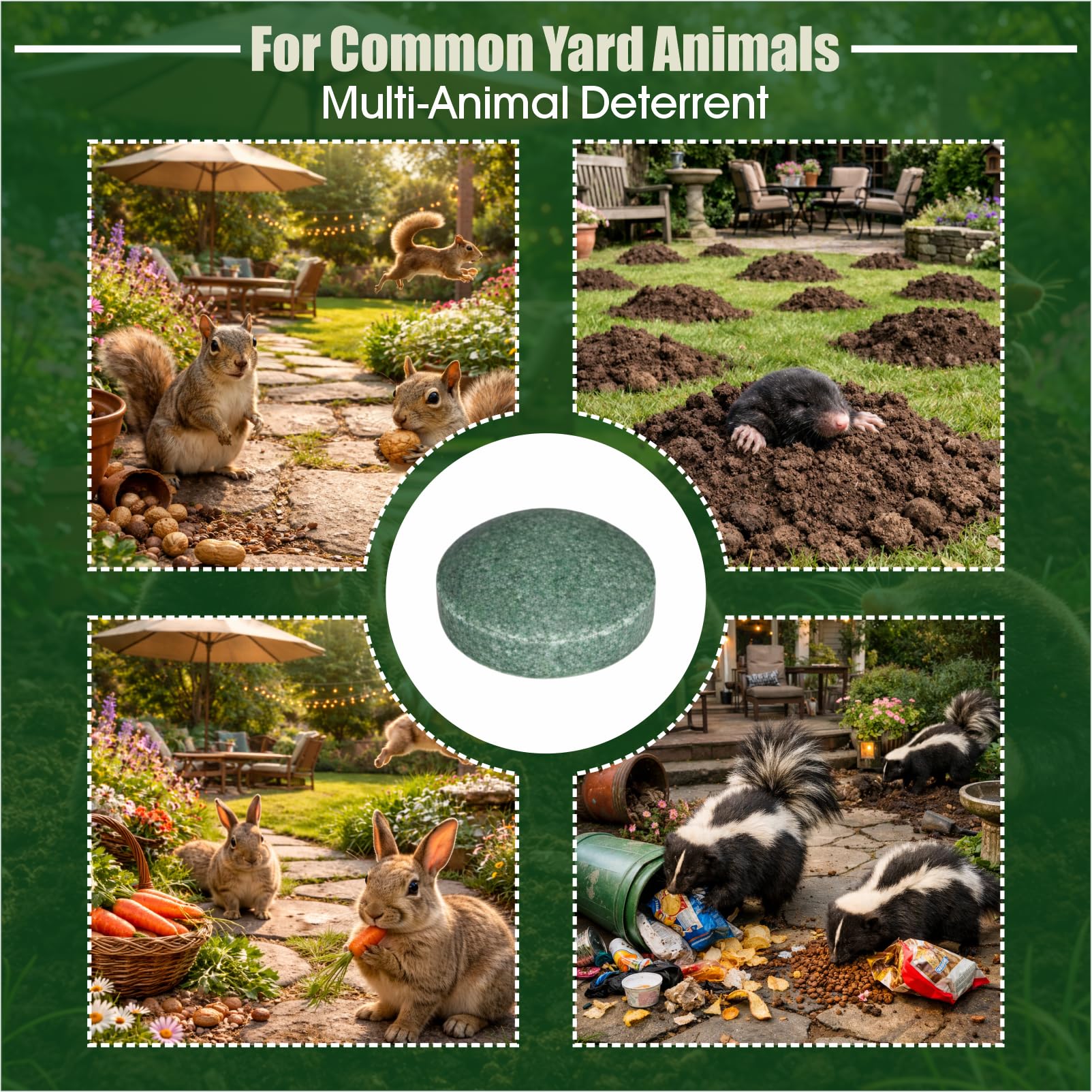 Animal Deterrent Balls 12 Pack Yard Outdoor Scent Repellent for Squirrel Mole Skunk Rabbit Garden Garage Attic Use (3) — view 4
