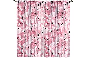 Hand-Painted Flamingo Window Curtains: A Splash of Tropical Delight