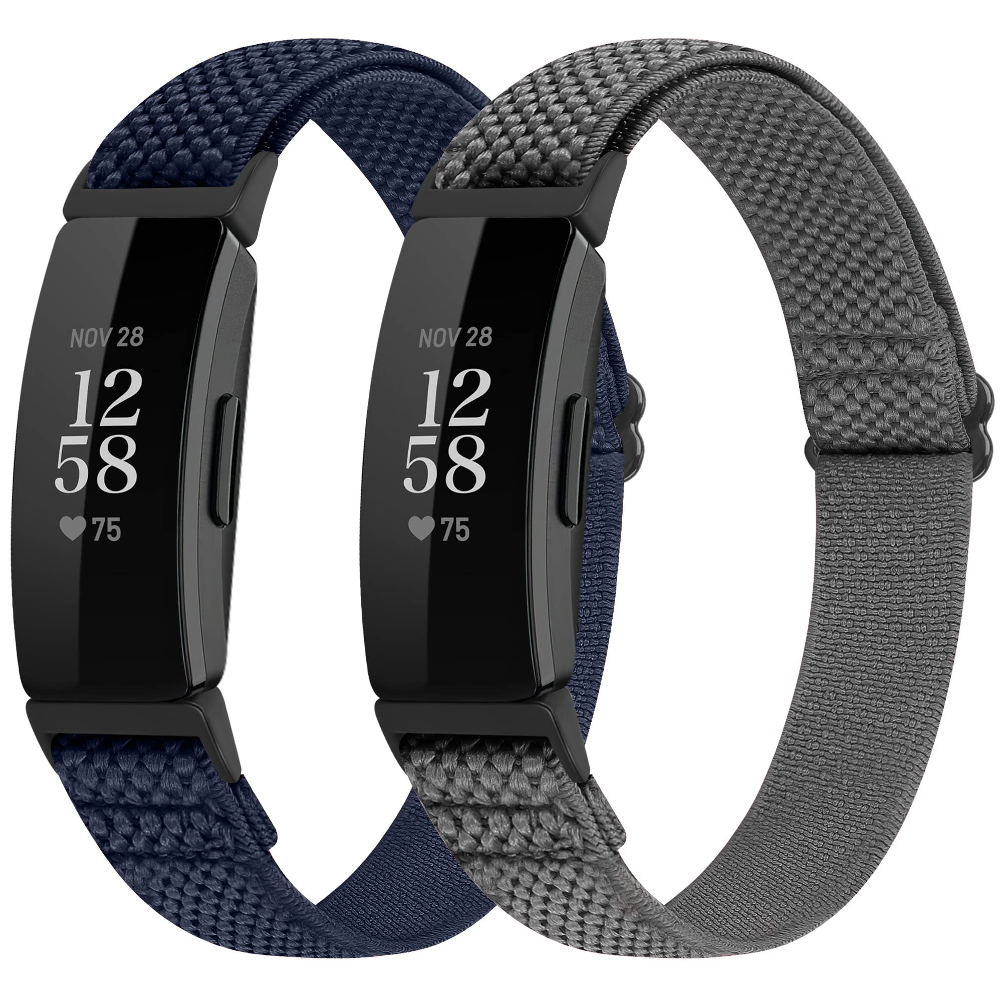 Yunshare Elastisch Nylon Armband Kompatibel mit Fitbit Inspire 3/Inspire 2/Inspire HR/Ace 2/Ace 3 Armband, Atmungsaktives verstellbares Ersatzarmband fur Damen Herren