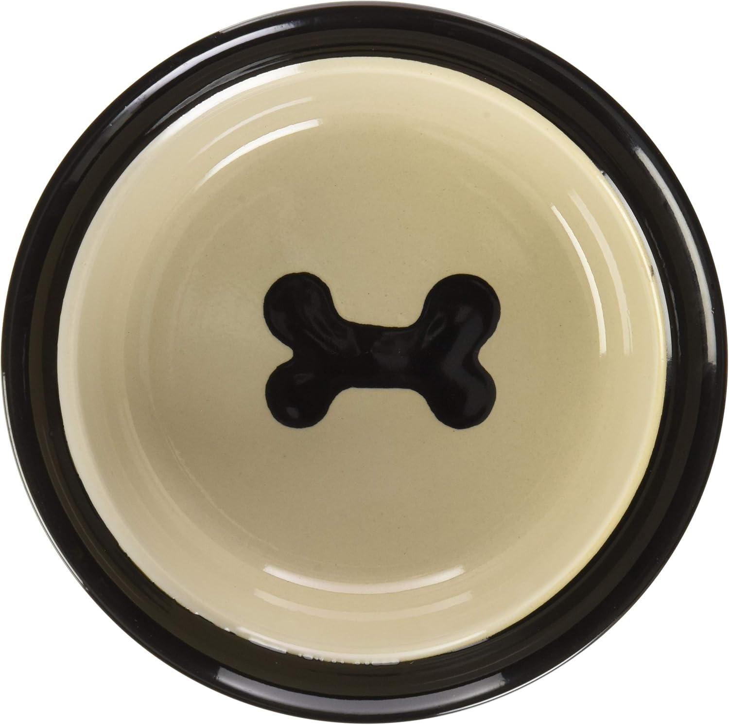 PetRageous 10071 City Pets Bones Dishwasher-Safe Dog Food and Water Bowl 6.125-Inch Diameter 2.5-Inch Tall 2-Cups Capacity for Small Dogs and Cats, Black
