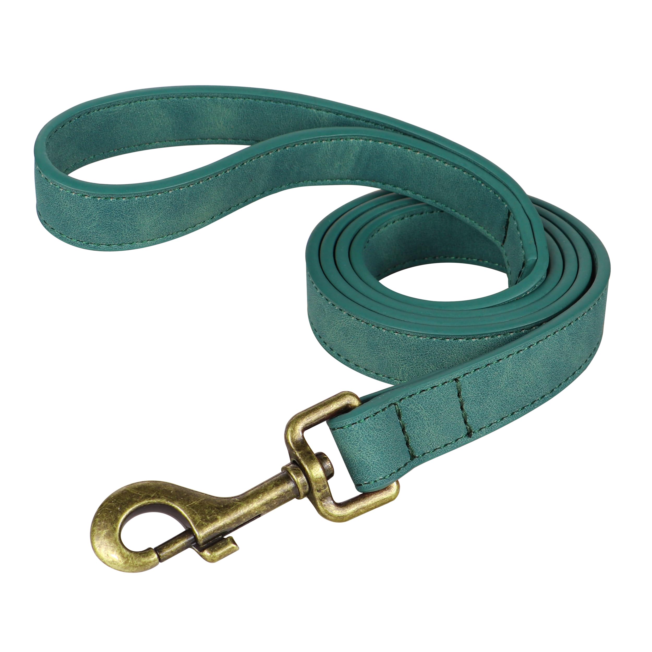 Didog PU Leather Dog Leash, Colorful Dog Leash 4ft, Strong and Durable Faux Leather Lead, Walking and Training Lead for Small Medium Dogs,Green — image 1