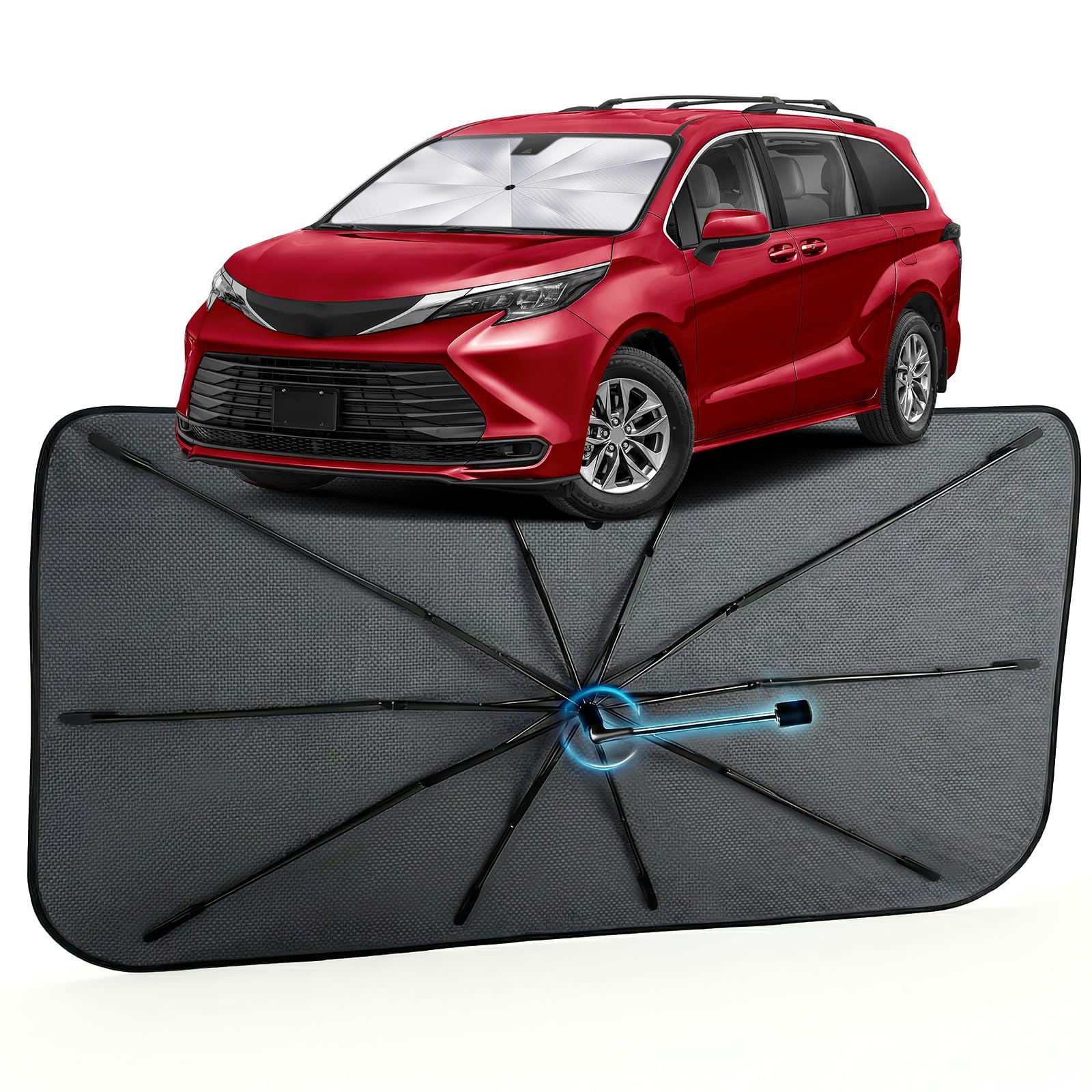 Car Windshield Sun Shade Umbrella for Toyota Sienna 2021-2026, 1:1 Fit