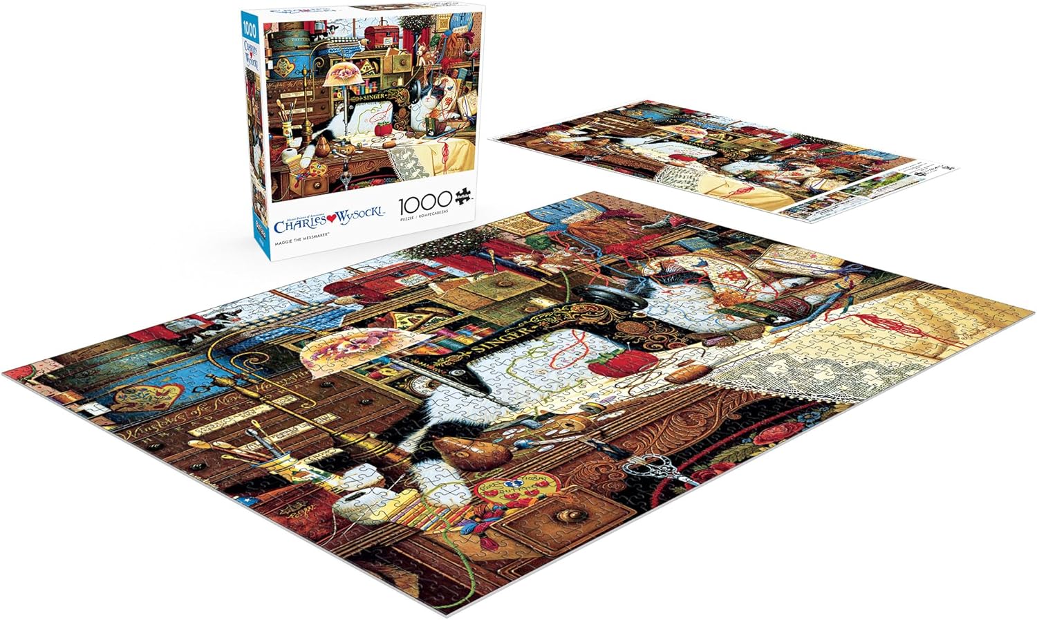 Buffalo Games - Charles Wysocki - Maggie The Messmaker - 1000 Piece Jigsaw Puzzle for Adults - Challenging Puzzle Perfect for Game Nights
