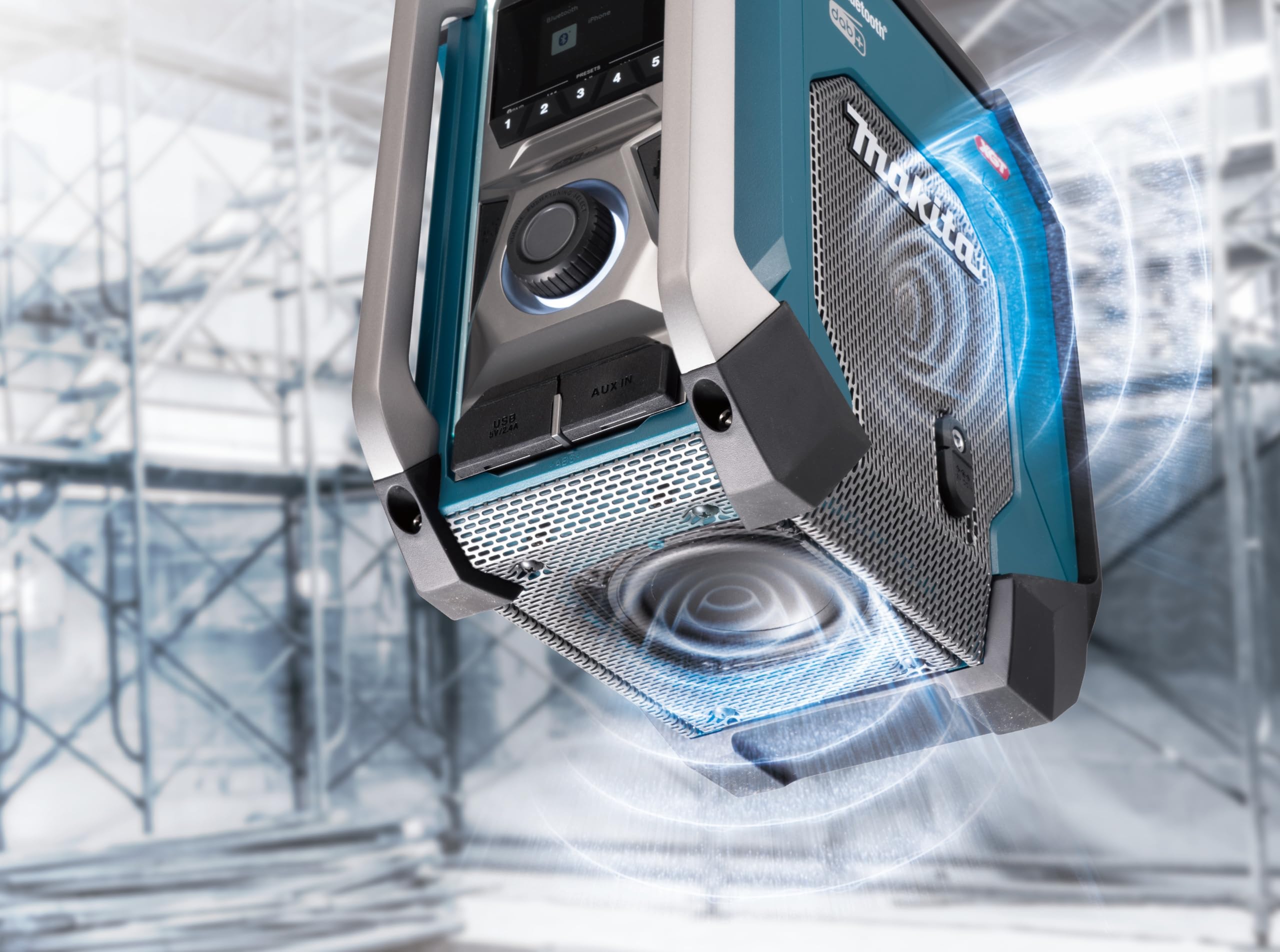 Makita MR007GZ Baustellenradio 18 V, 40 V Max., DAB, DAB+, FM, Bluetooth, Petrol, ohne Akku, ohne Ladegerät