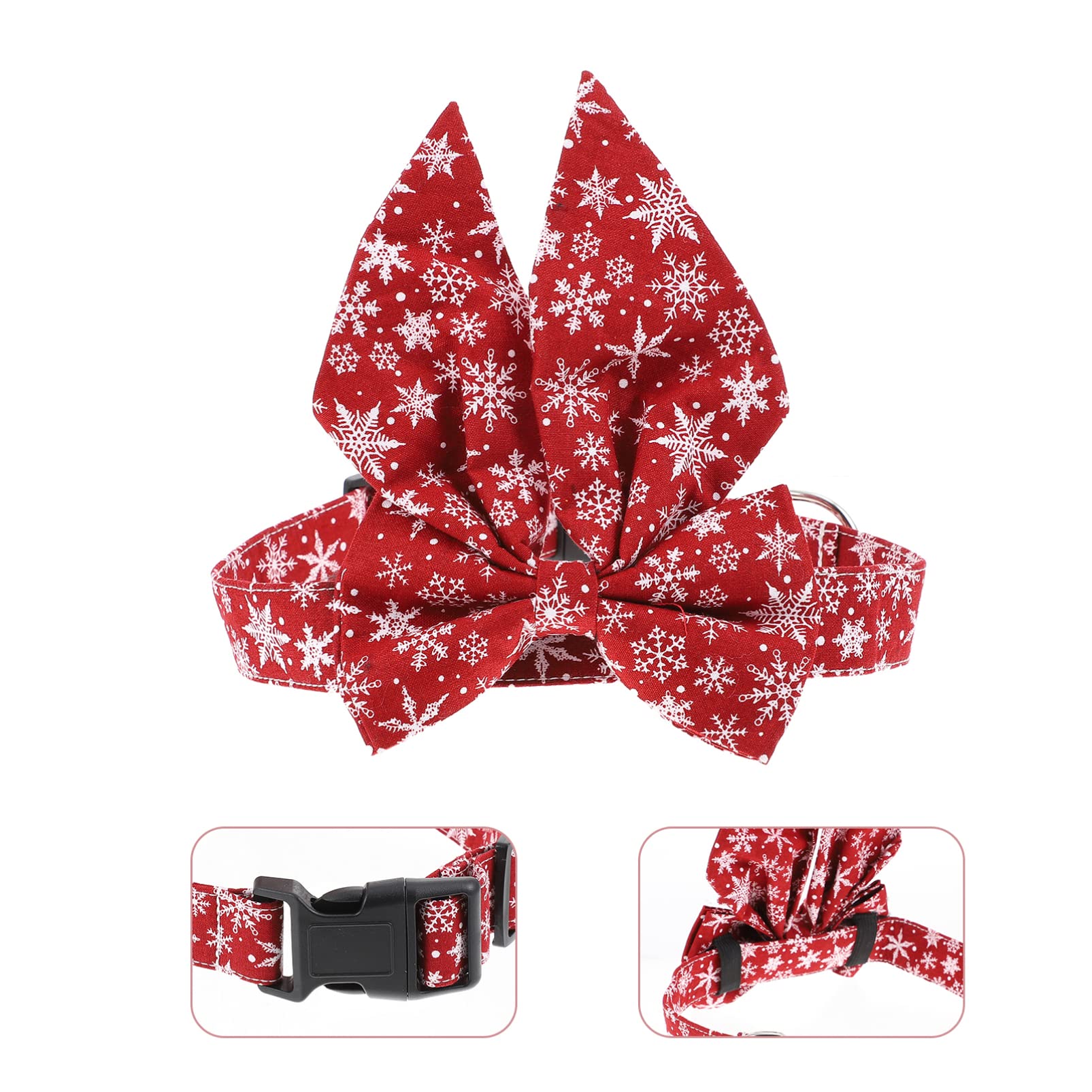 Mipcase 3stücke Weihnachts-hundehalsband Mit Abnehmbarem Fliegen-Design Dekoratives Halsband Für Haustiere Verstellbar Atmungsaktivem Baumwollmaterial Für Festliche Anlässe Und Partys