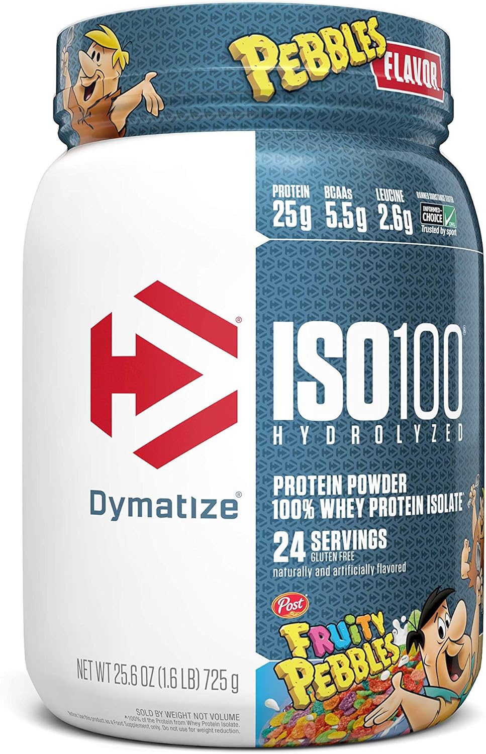 Dymatize ISO100 Hydrolyzed Protein Powder, 100% Whey Isolate Protein, 25g of Protein, 5.5g BCAAs, Gluten Free, Fast Absorbing, Easy Digesting, Fruity ...