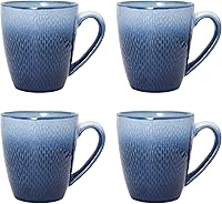 Vista 7 de Pfaltzgraff Eclipse Blue - Juego de vajilla de cerámica de 16 piezas, servicio para 4 personas con platos llanos, platos de ensalada, cuencos