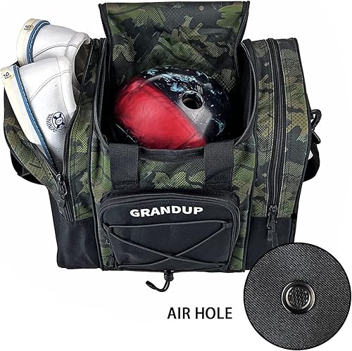 Miniatura 2 de GRANDUP Bolsa de bolos para una sola bola, accesorios de boliche, bolsa de bolos negra con soporte de bola acolchado, se adapta a zapatos de bolos