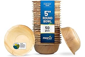 magnus Bamboo Style Disposable Round Bowls (50 pcs 8.4Oz)