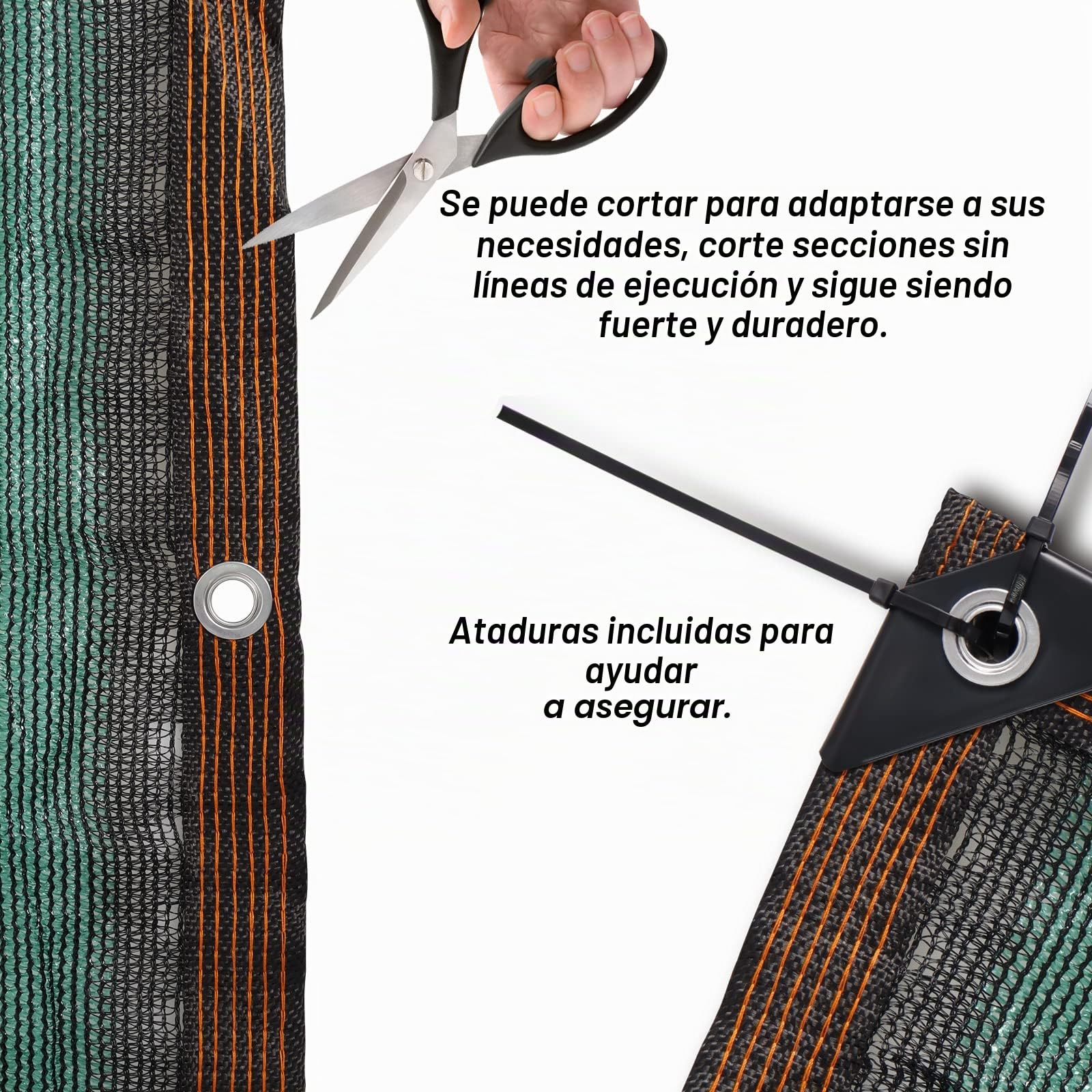 Valla Malla, 2mX10m, Malla Cortavientos Estable, 130 g/m², Malla de Malla, 90% HDPE, para Uso Exterior, Resistente a los Rayos UV, Resistente al Desgarro, Cortavientos, con Sujetacables y Ojales