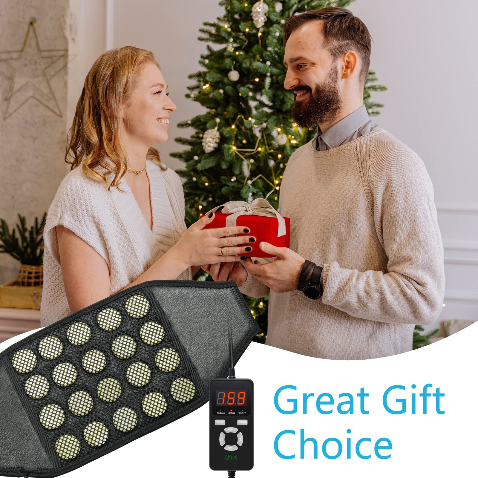 UTK Heating Pad for Lower Back, Far Infrared Heating Pad for Lower Back