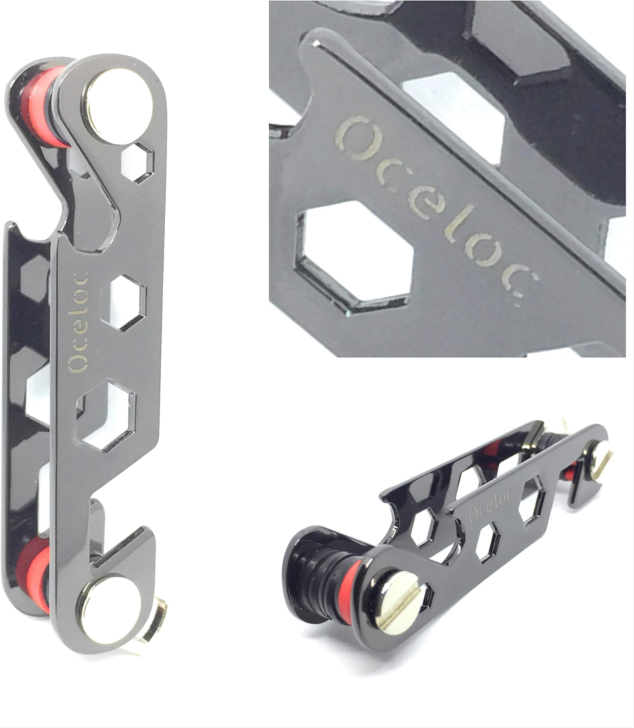 Lightweight Compact Smart Key Holder Pocket Keychain Organizer - New and Unique Design - Up to 2-12 Keys with Multifunctions - Smartphone Stand, Bottle Opener, Mini Wrench and Metal Hook by Oceloc