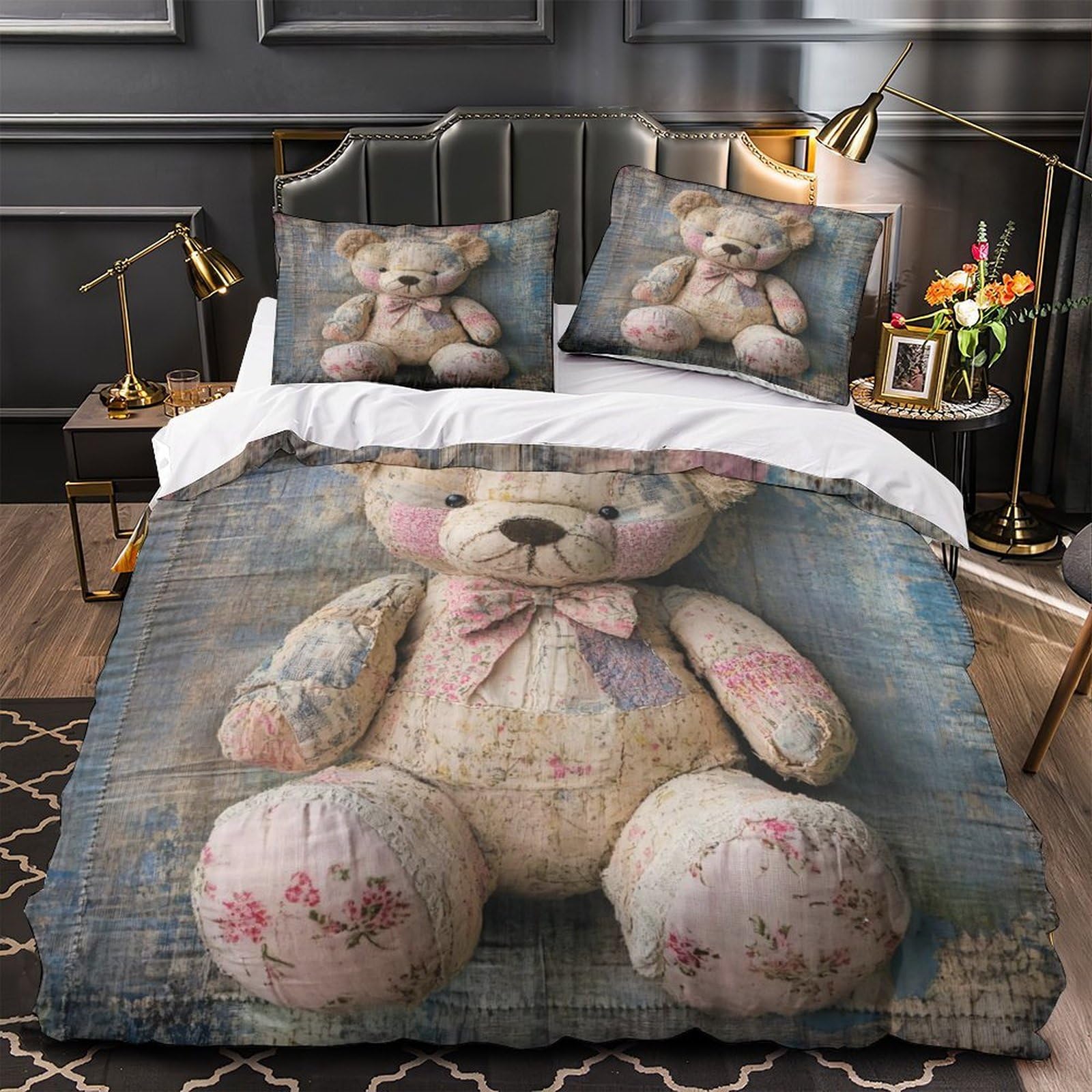 Housse de couette ours hypoallergique contre les allergies de lit