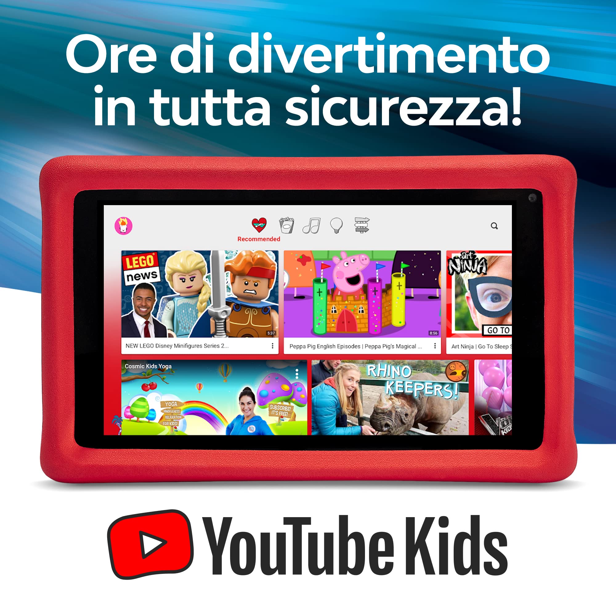 Disney Pixar Cars Bundle - tablet per bambini Pebble Gear da 7" con paracolpi e cuffie, controlli parentali, filtro luce blu, oltre 500 giochi, app, e-book, limitatore di volume da 85 dB