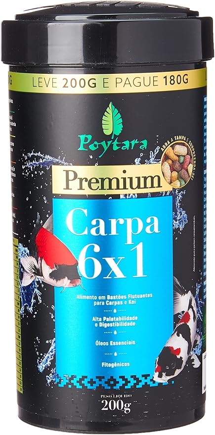 Ração Para Peixes Carpa 6x1 200g Poytara