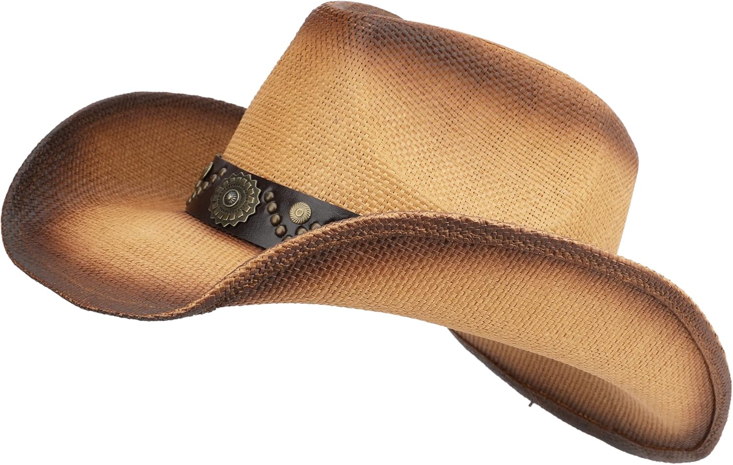 Adult Sun Straw Women Men Cowgirl Western Cowboy Hat Colored - Image 2