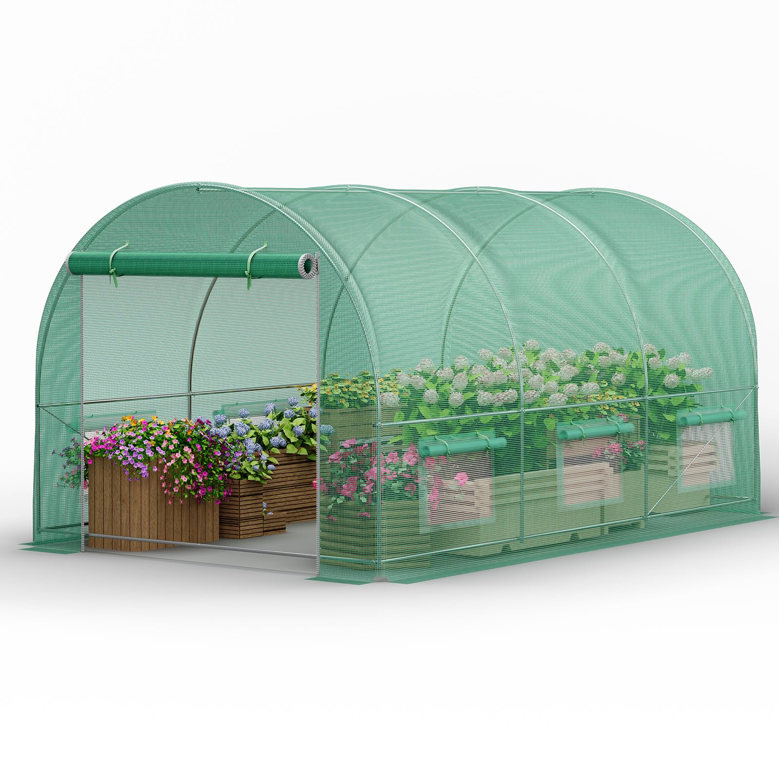 Morngardo 13x8x7 FT Outdoor Tunnel Greenhouse