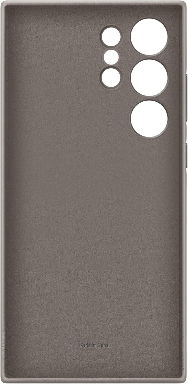 SAMSUNG Galaxy S24 Ultra Vegan Leather Phone Case, Protective Cover with Soft Touch, Elegant Design, Scratch Protection, US Version, GP-FPS928HCAAW, Taupe