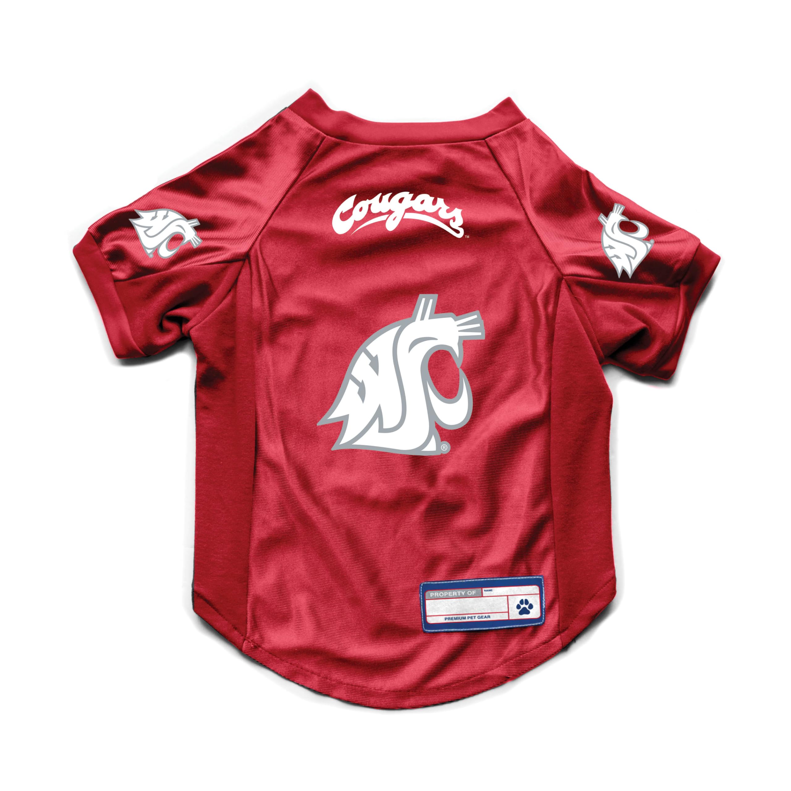 Littlearth NCAA Washington State Cougars Stretch Pet Jersey, Team Color, Small — image 1
