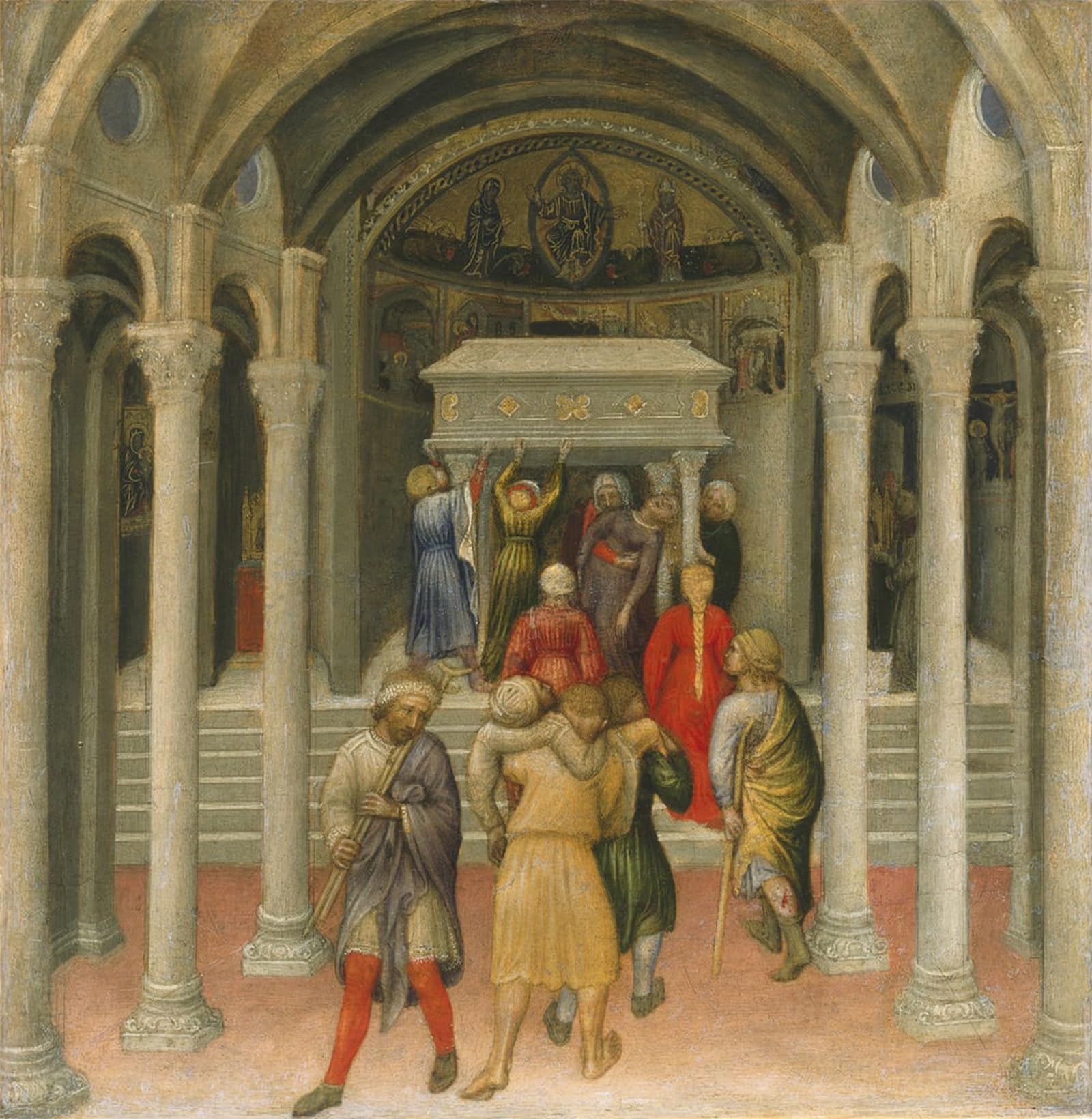 POSTERIIk Famous Modern Artwork Art Mural the Crippled and Sick Cured At the Tomb of Saint Nicholas by Gentile Da Fabriano Oil Paintings Pictures for Home Decor 60x90cm