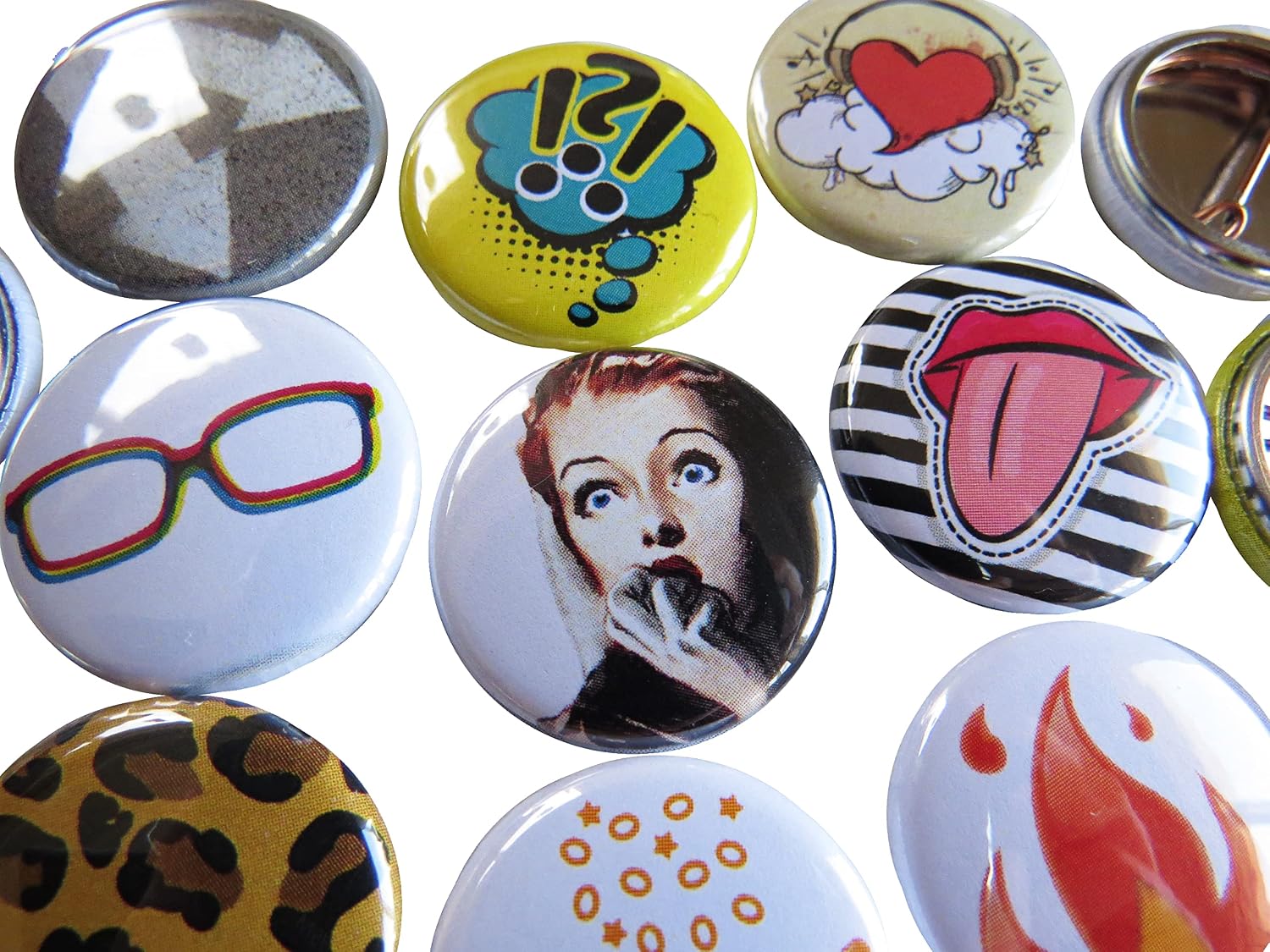 Blind Bag of Buttons - Mystery Mix Pack of Pins - Surprise Set of 30 Mini Button Pinbacks