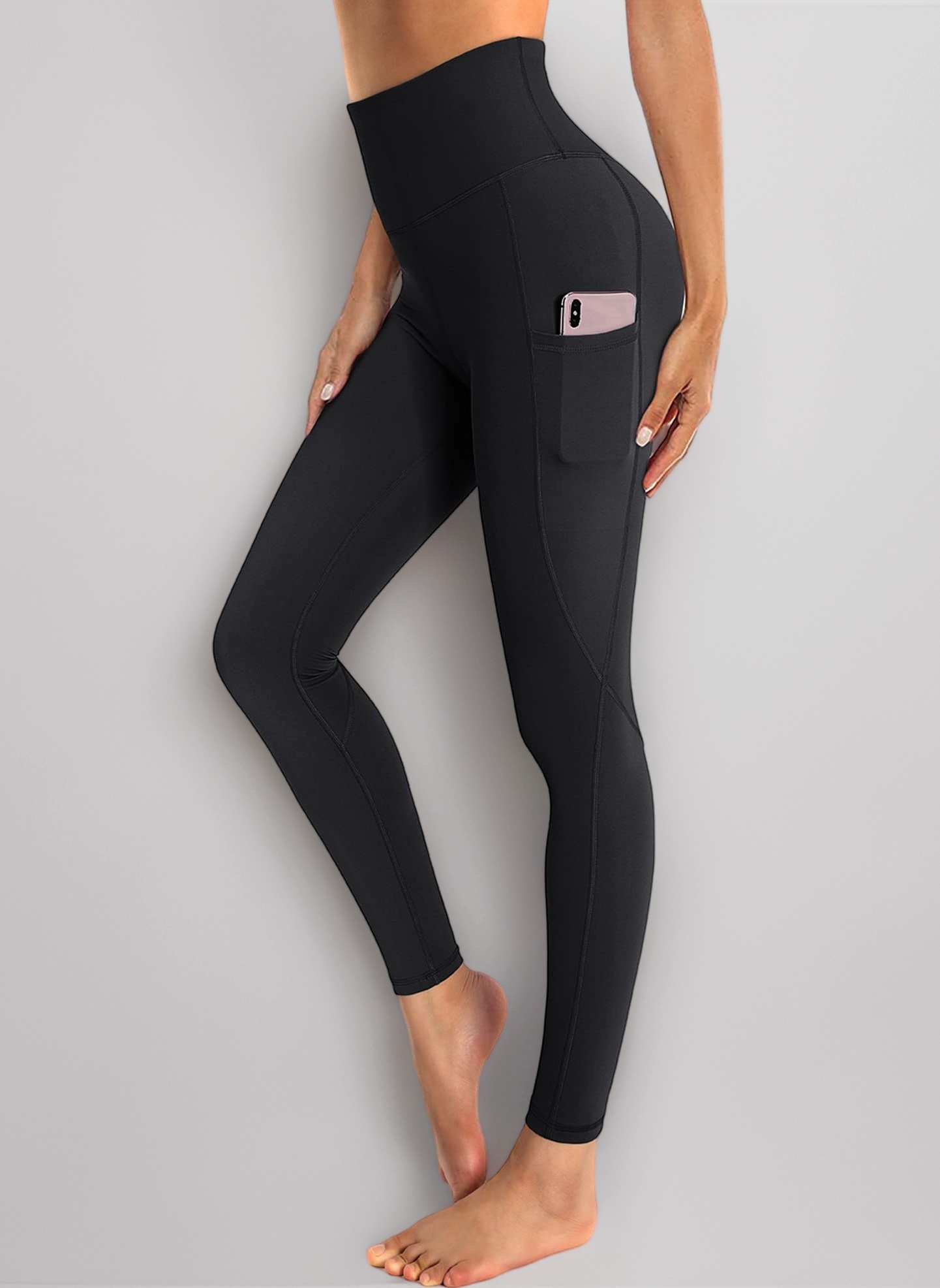 Womens High Waist Yoga Pants with Pockets Workout Running Gym Leggings