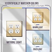 Vista 158 de ENERLITES Placa de pared de metal dúplex para receptáculos, cubierta de salida de acero inoxidable, resistente a la corrosión, tamaño de 1 banda