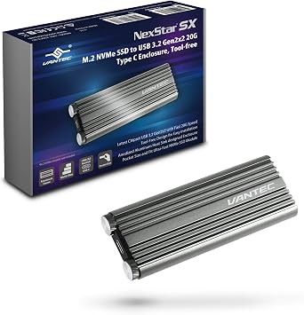 M.2 NVMe SSD to USB 3.2 Gen2x2 20G Type C Enclosure NST-220C3-SG