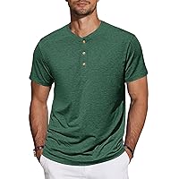 TARAINYA Henley T-Shirt Uomo Cotone Maniche Corte Maglietta Casual Comfortevole con
