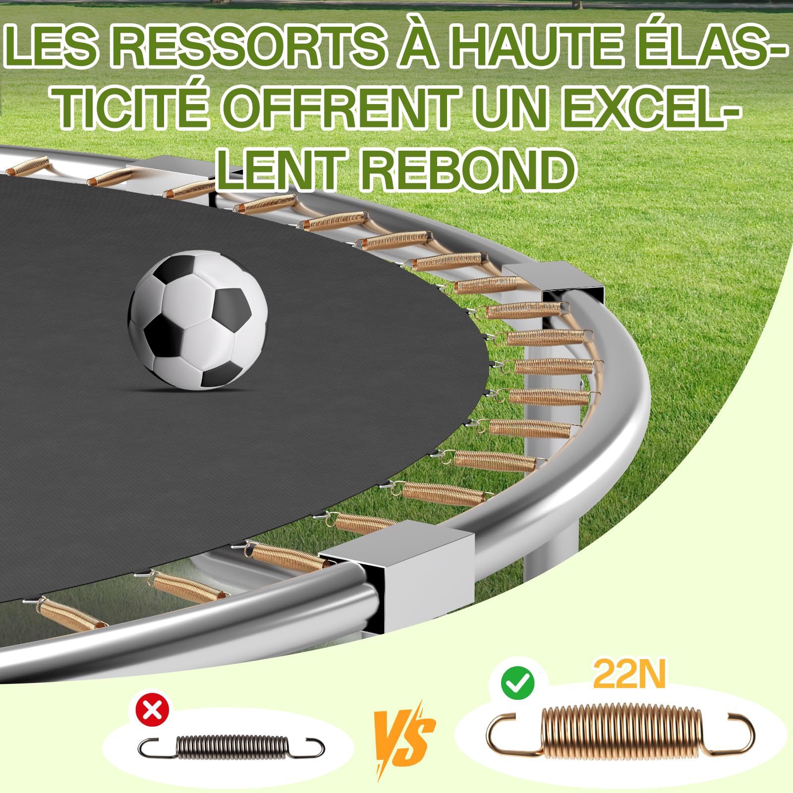 JUMMICO Trampoline d'extérieur Ø 183/228/290/360 cm Kit Complet avec Filet de sécurité, échelle, Housse de Protection et Accessoires de Montage