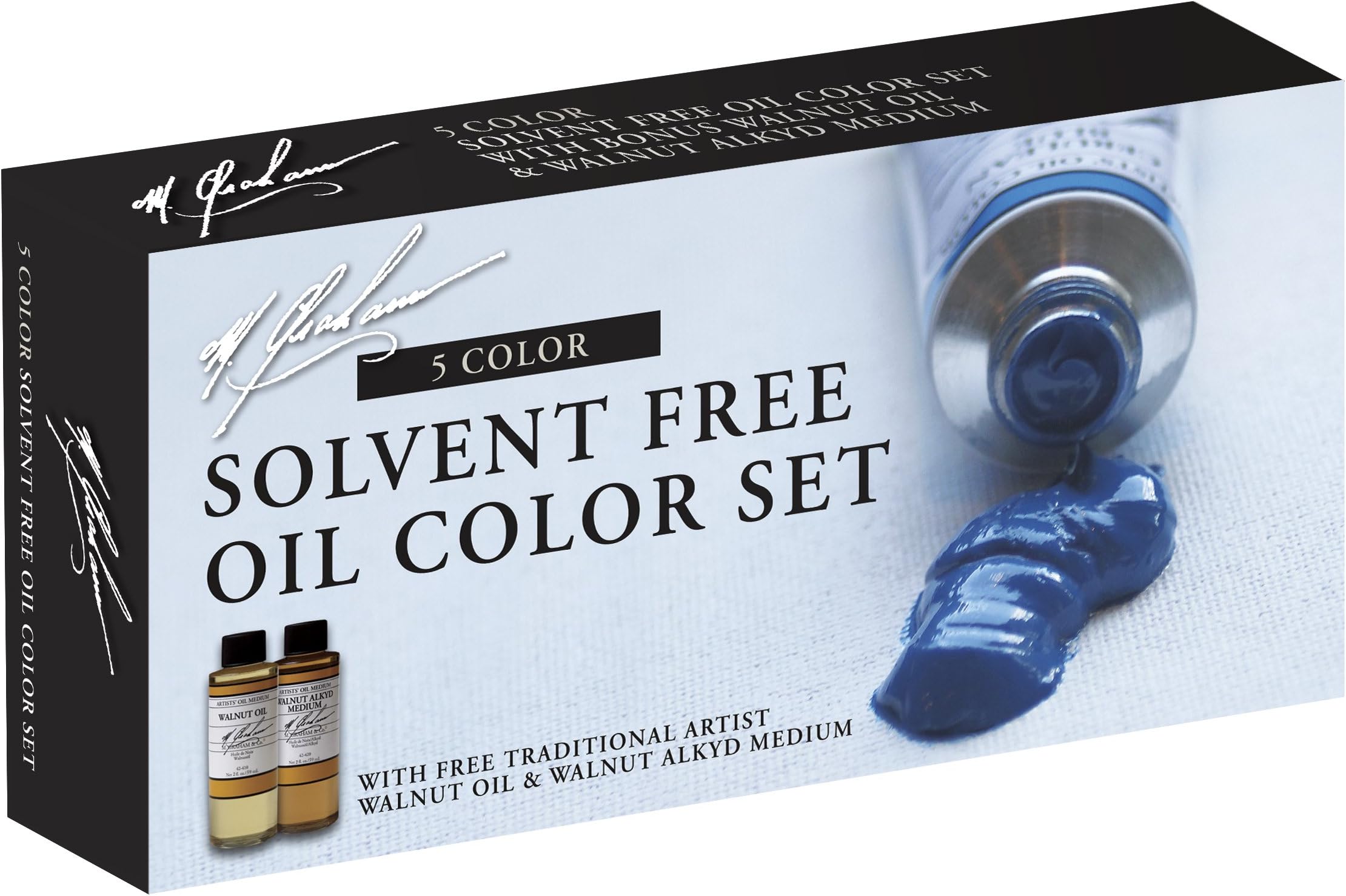 Tube Oil Paint Basic Color 5-Color Set with Walnut Alkyd and Walnut Oil Medium, 1.25-Ounce (GRM-11-SET)