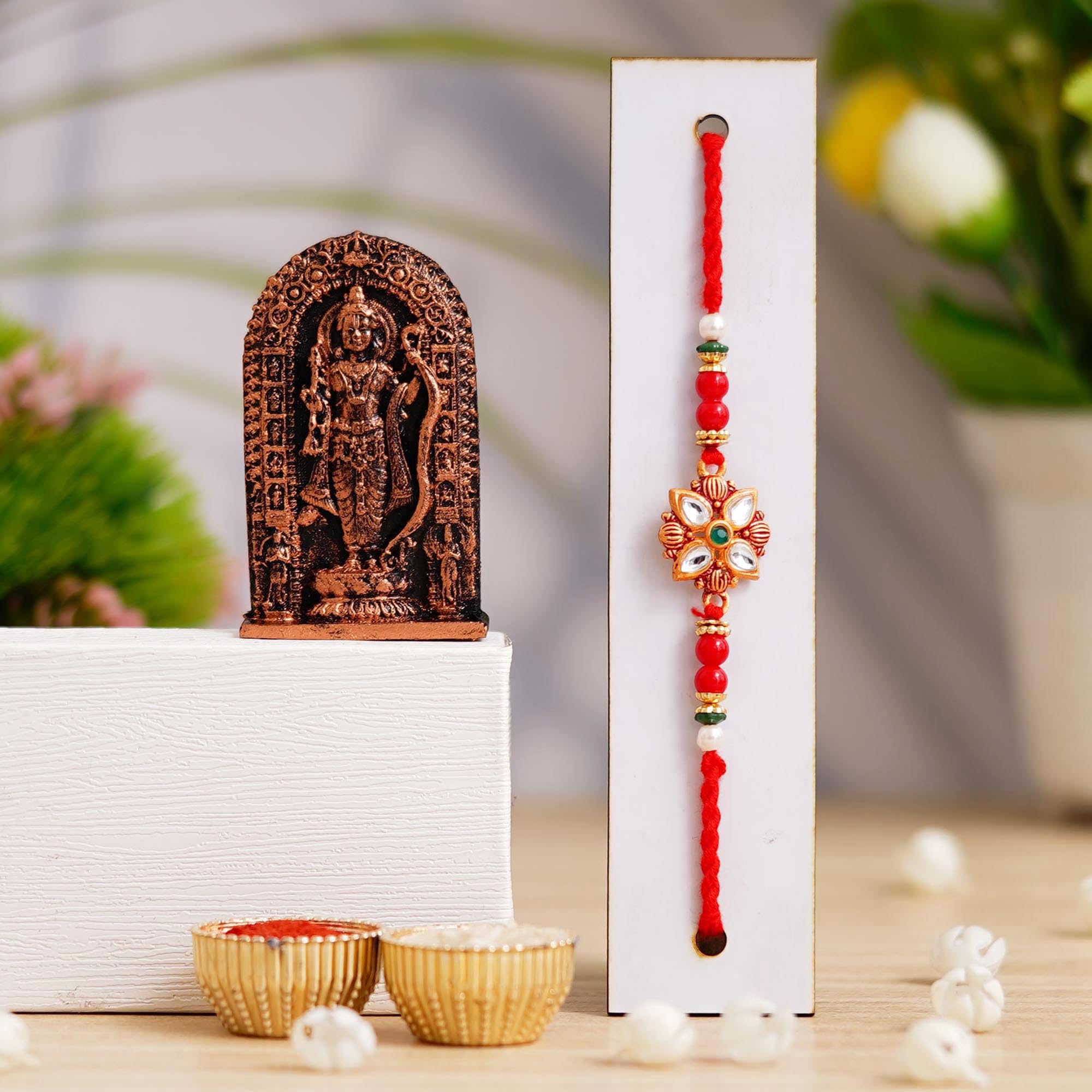 Webelkart Combo Of 1 Rakhi Set For Bhaiya And Bhabhi With Ram Lalla Idol For Car DashBorad Rakhi For Bhaiya Bhabhi, Lumba Rakhi For Bhabhi Rakshabandhan Gift Best Wishes Card (B0CCL77MFB) Amazon Price History, Amazon Price Tracker