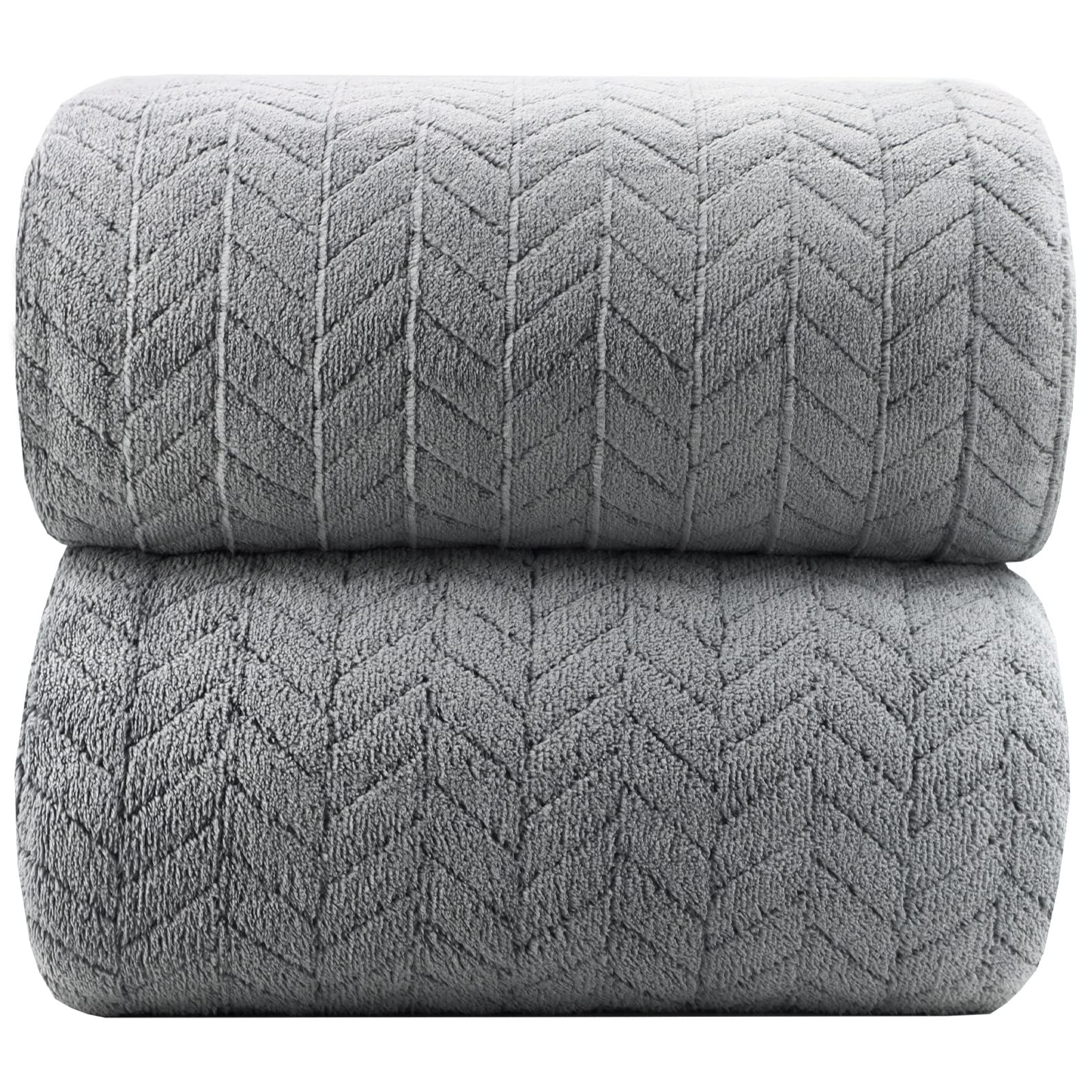 YTYC Towels,39x78 Inch Oversized Bath Sheets Towels for Adults Plush Luxury Extra Large Bath Towels Sets for Bathroom Super Soft Microfiber Towels 80% Polyester(Grey,2 Piece)
