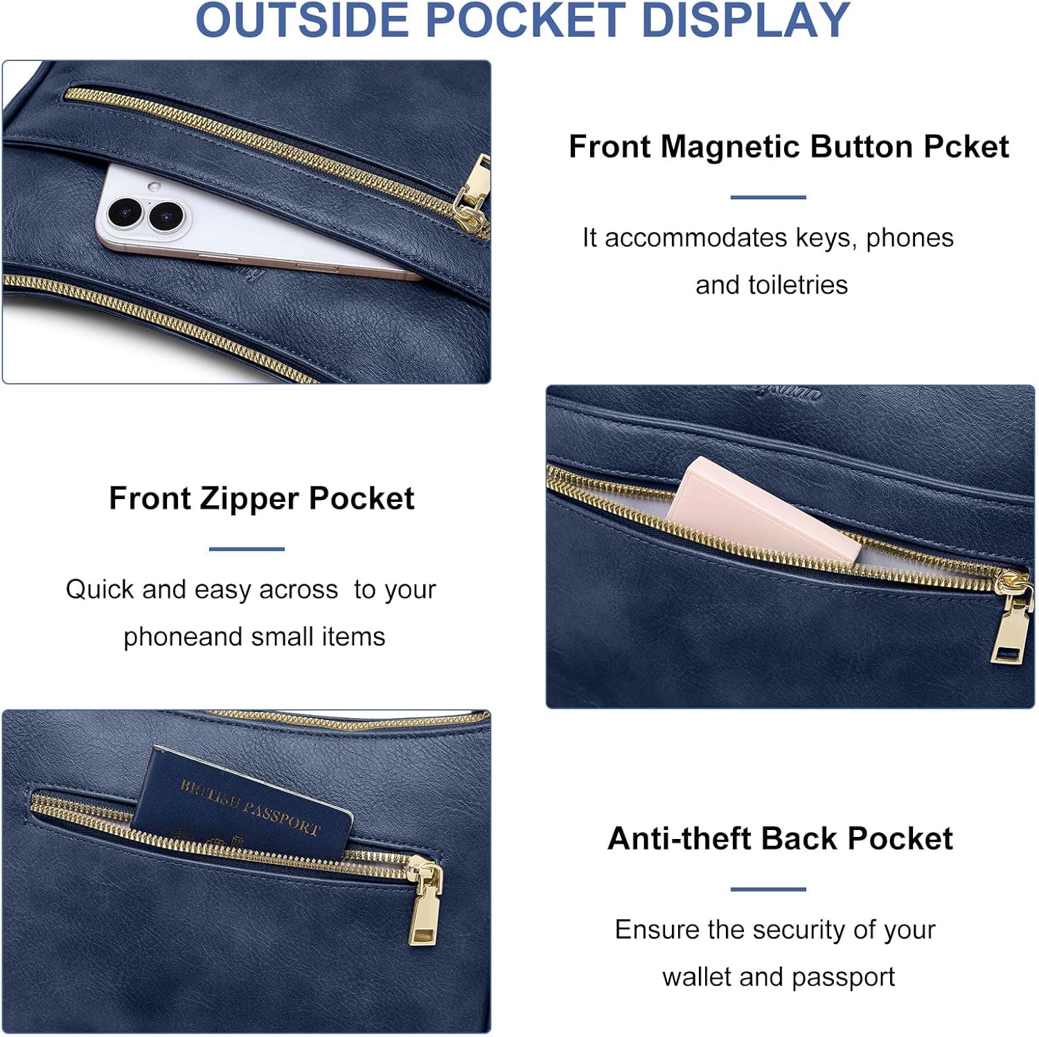 Crossbody Bags for Women Leather Purses: Vegan Cross Body Bag with Adjustable Wide Shoulder Strap Brown Trendy Handbags Daily - Image 6