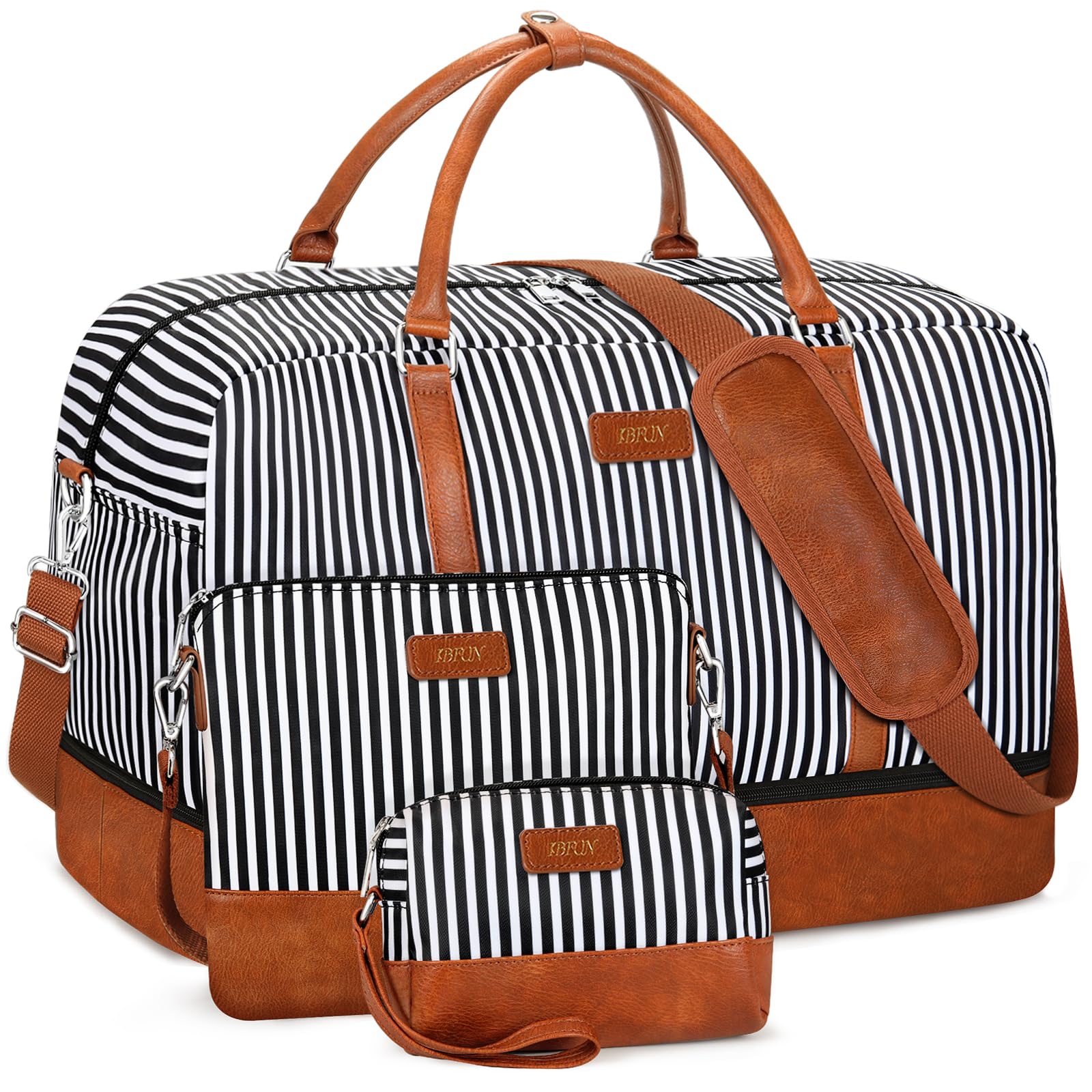 IBFUN Weekender Bags for Women, 21" Weekender Travel Bag, Travel Duffle Bag with Shoe Compartment Carry on Overnight Duffel Bag for Weekend Travel