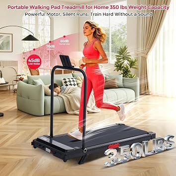 Walking Pad with Incline and Handle Bar, 3.0HP Electric Protable Mini Walking Pad Treadmills for Home Small Space, Small Treadmill for Exercising, 0.6-7.6MPH, 350LB Capacity