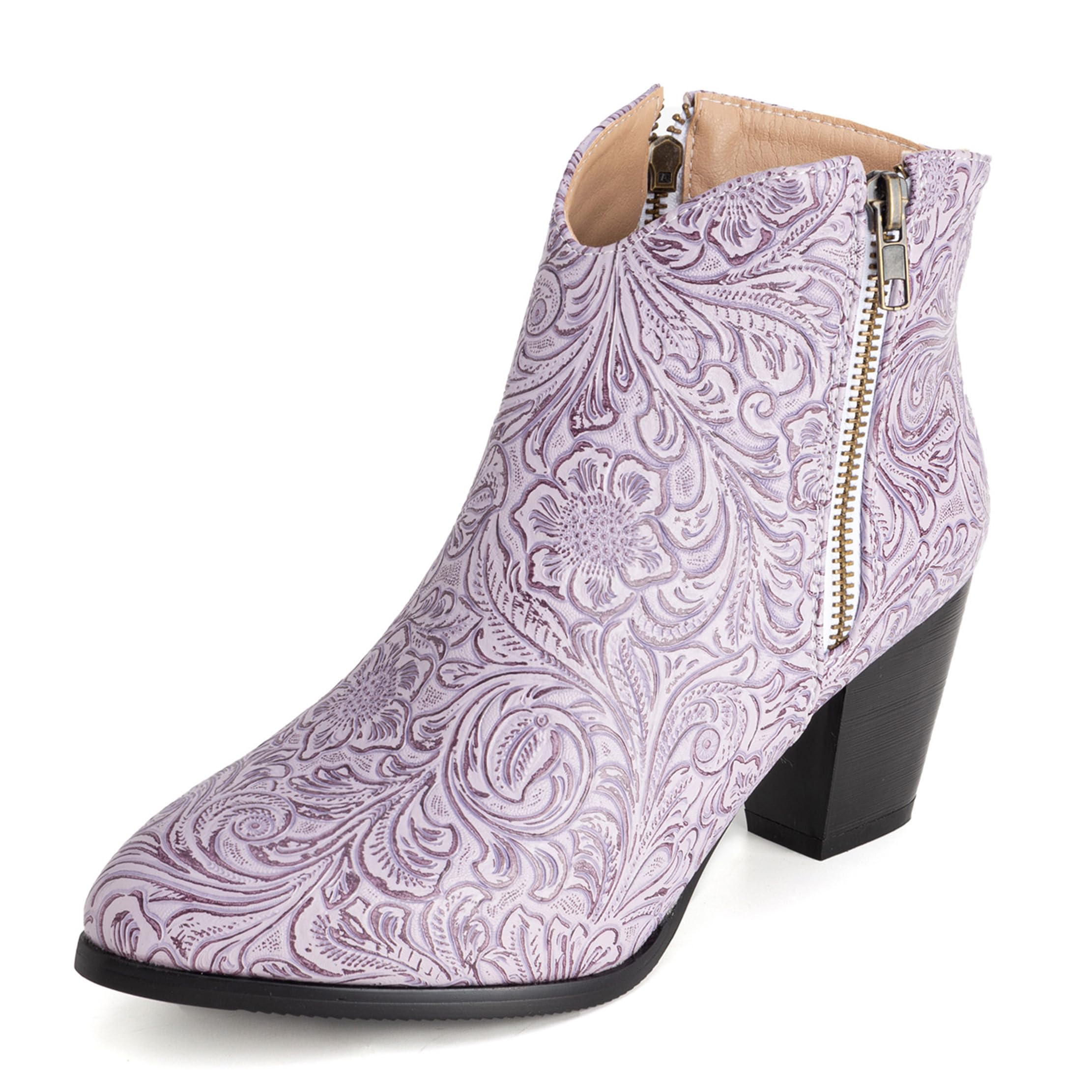 Women Winter Pointed Toe Chelsea Block Heel Ankle Boots