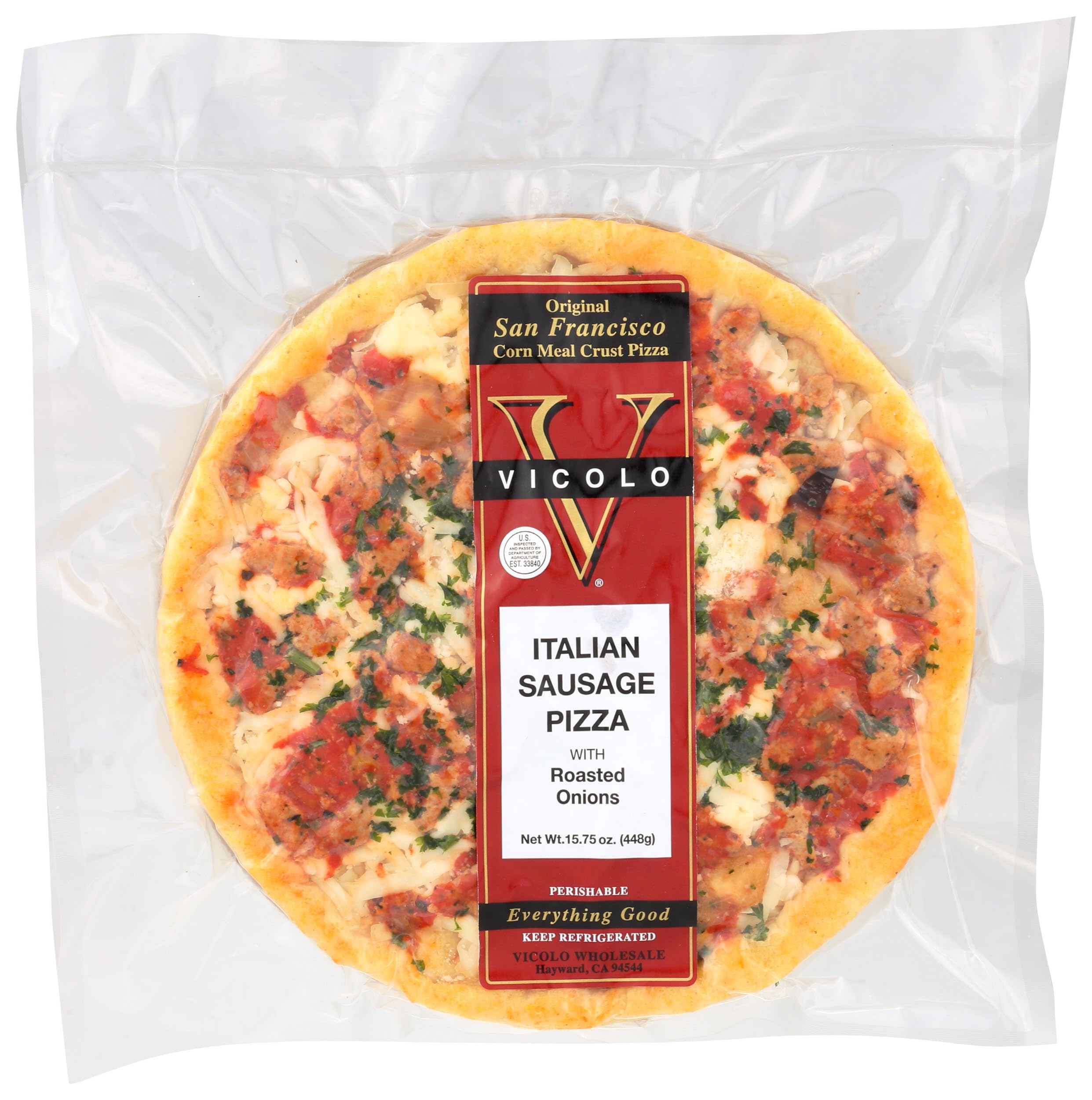 Corn meal italian sausage pizzetta