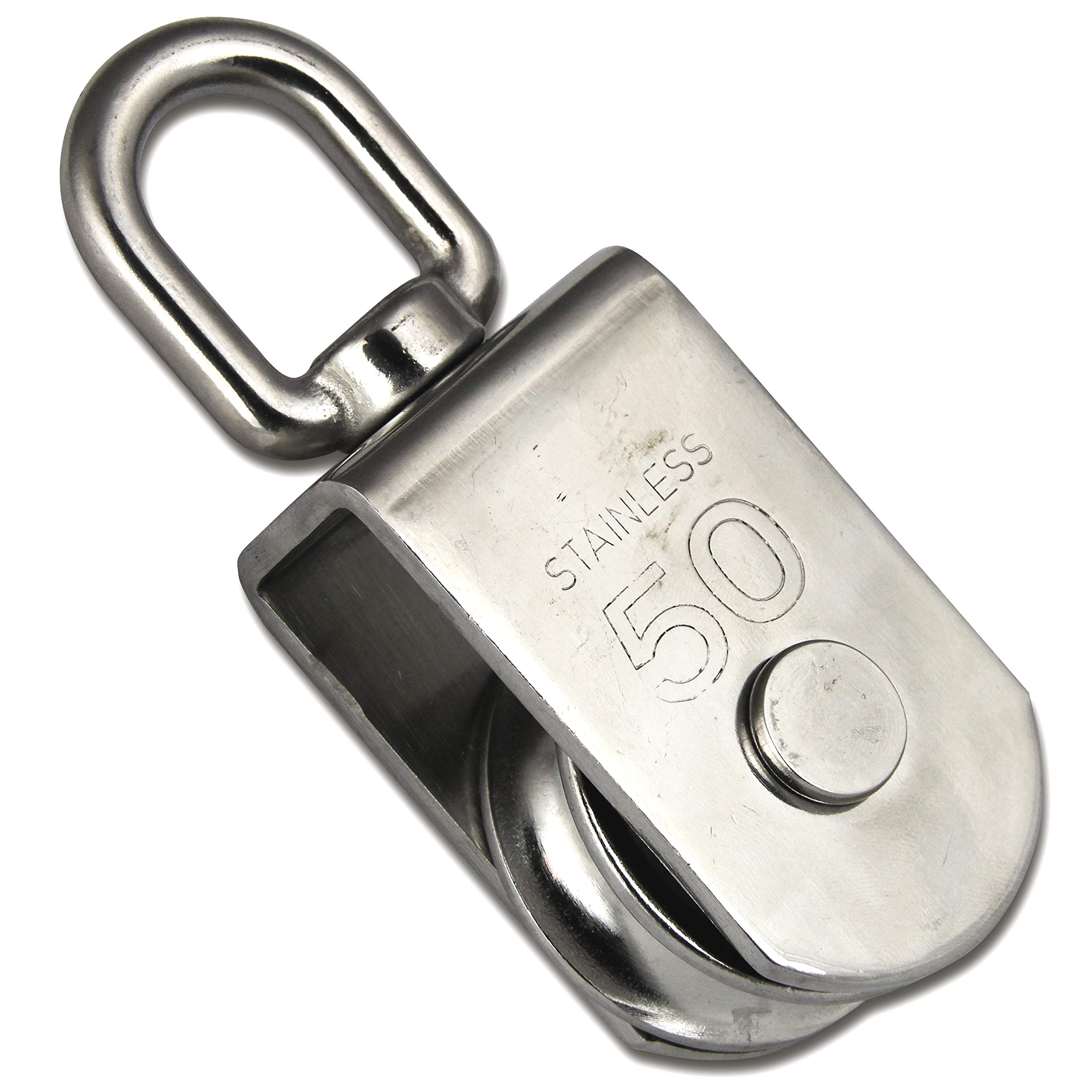 PROTECH 3 Stück Umlenkrolle 100mm Edelstahl V2A AISI304 Rostfrei Edelstahlrolle Edelstahlblock Rostfrei Seilrolle Seil-Block