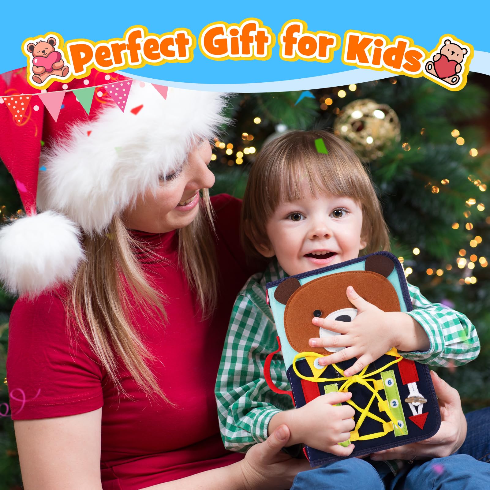 HappyKidsClub Busy Board, Giochi Montessori 1 2 3 4 Anni Regalo Bambino 1-4 Anni Giochi Bambini 1 2 3 4 Anni Pannello Sensoriale Bambini Montessori 1 2 3 Anni Busy Book