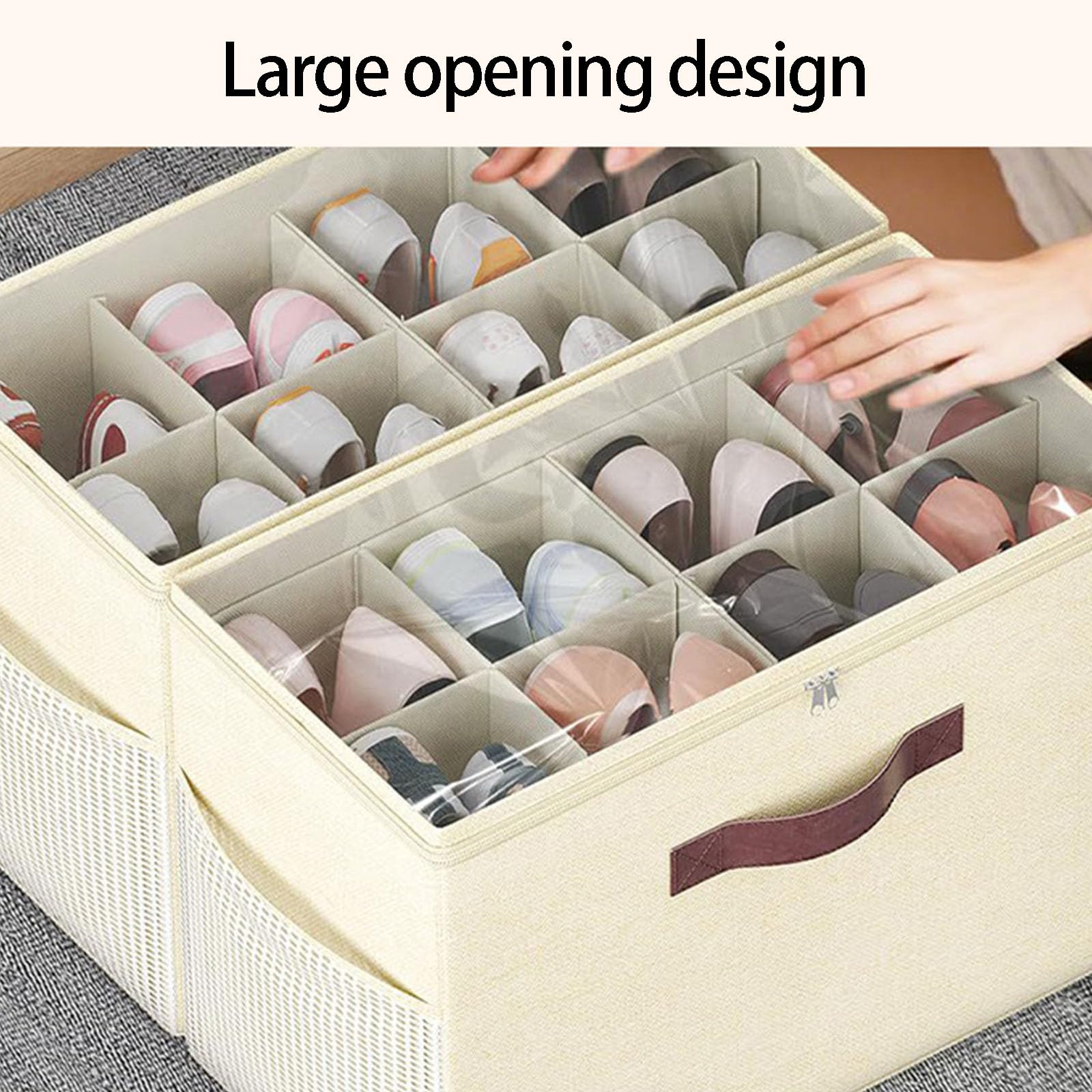 Multifunktionale Schuhtasche, 8 Fächer, Reiseaufbewahrung mit, PVC Fenster, Schuhstaubschutz