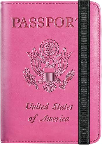 Funda para pasaporte con bloqueo RFID de piel, organizador de documentos de viaje), passport cover