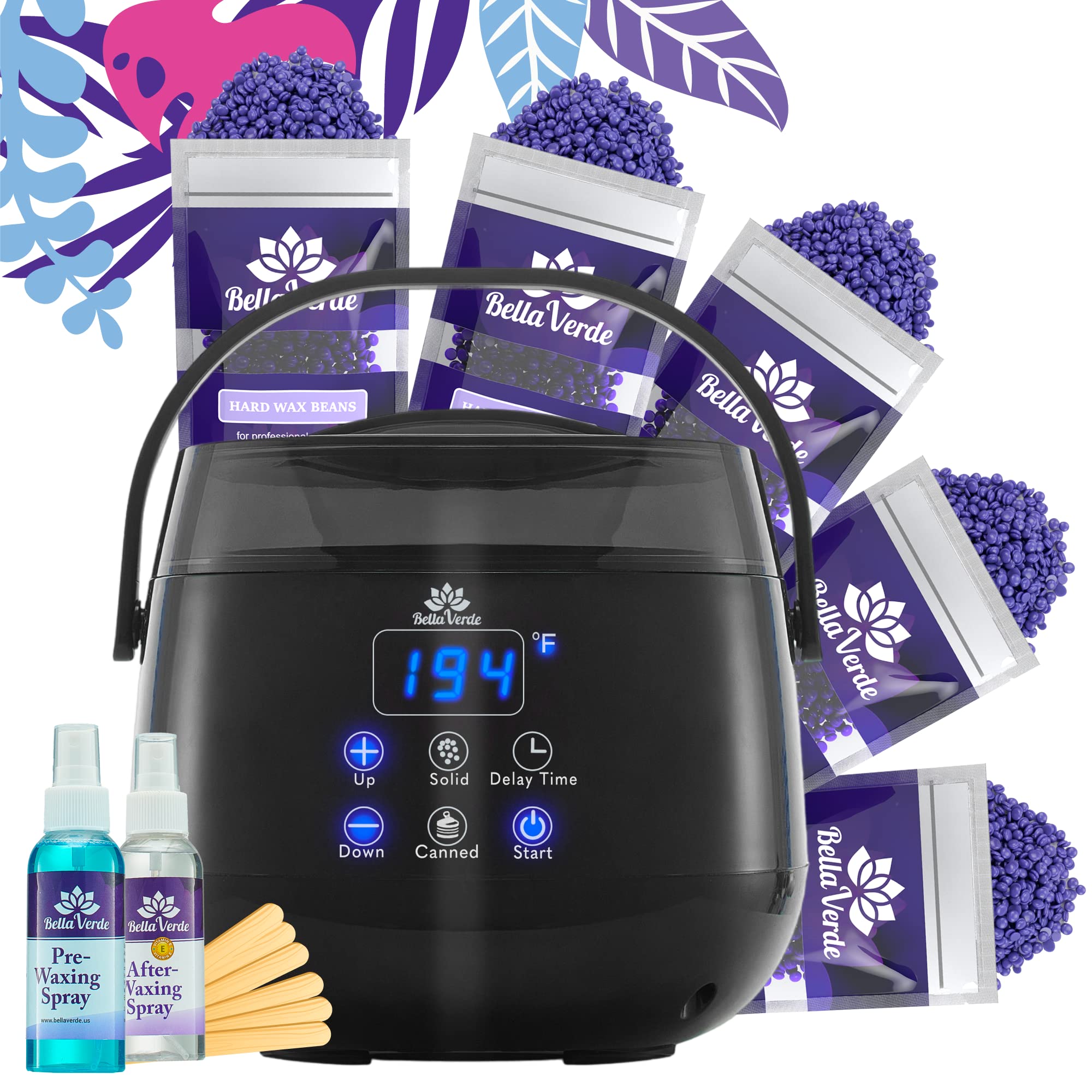 Buy Bella Verde Waxing Kit For Women & Men Digital Melting Wax Pot